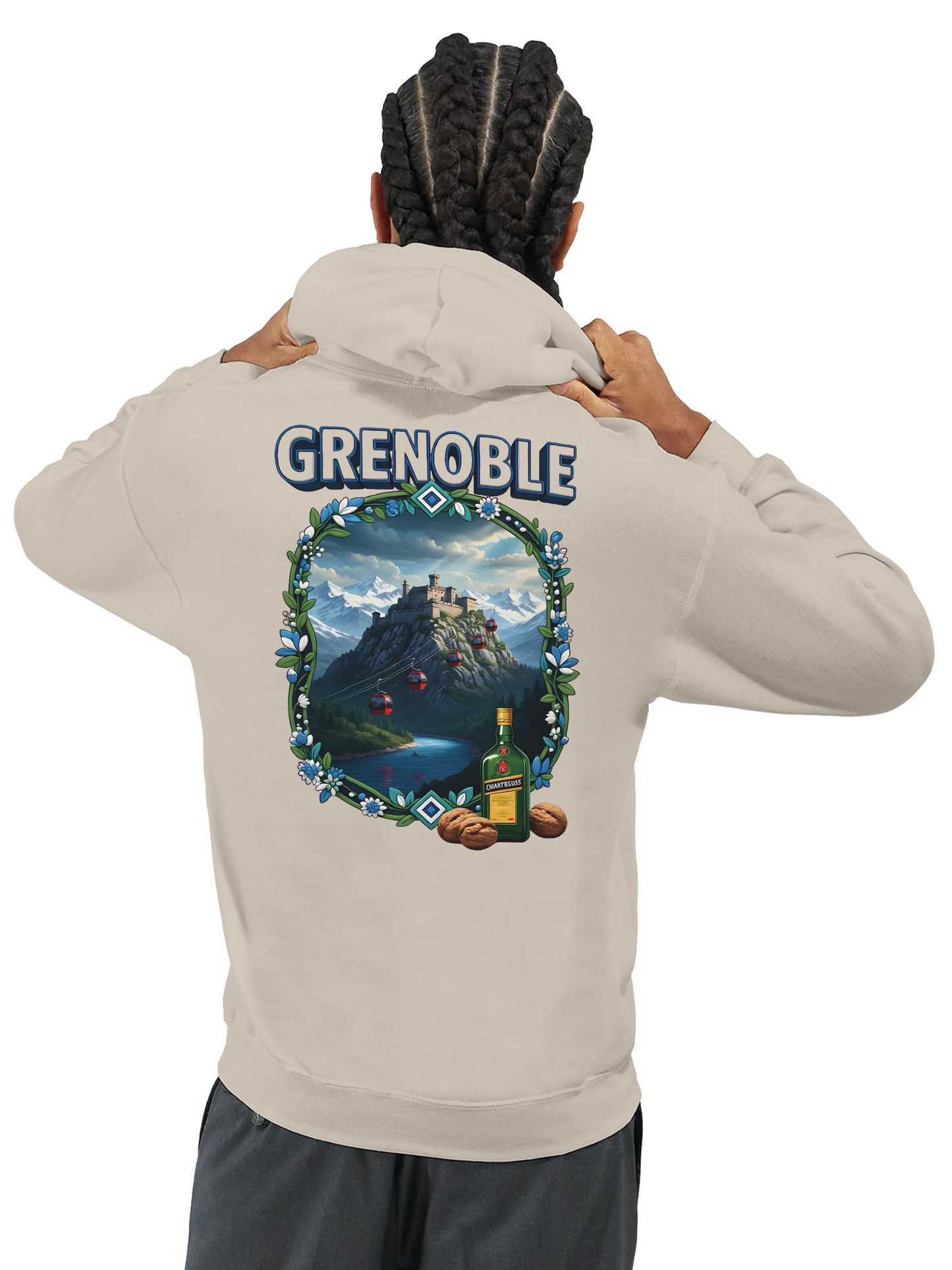 Sweat à capuche Grenoble - Collection Ville de France - Unisexe Premium