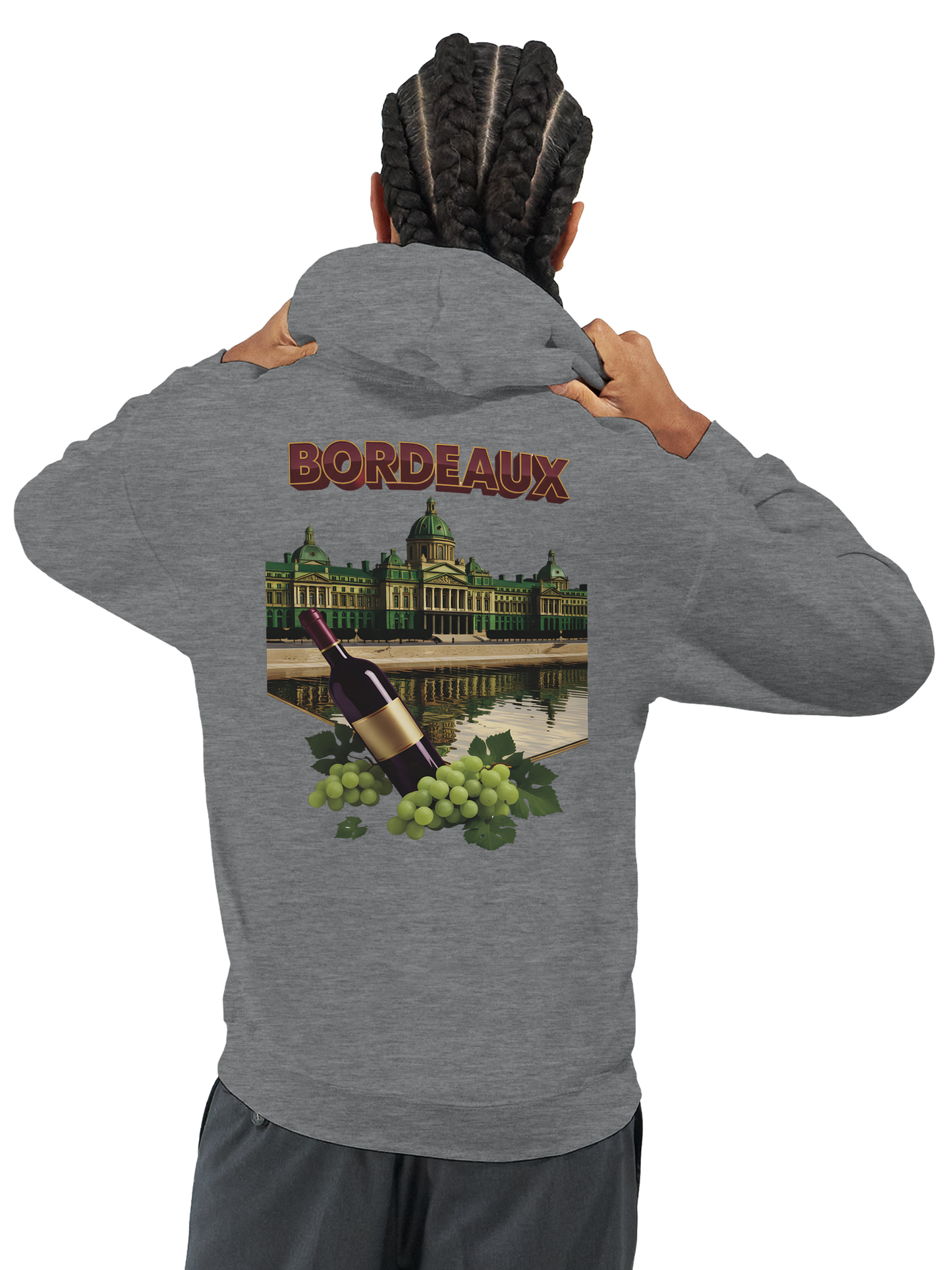 Sweat à capuche unisexe bordeaux Ville de France - Confort premium