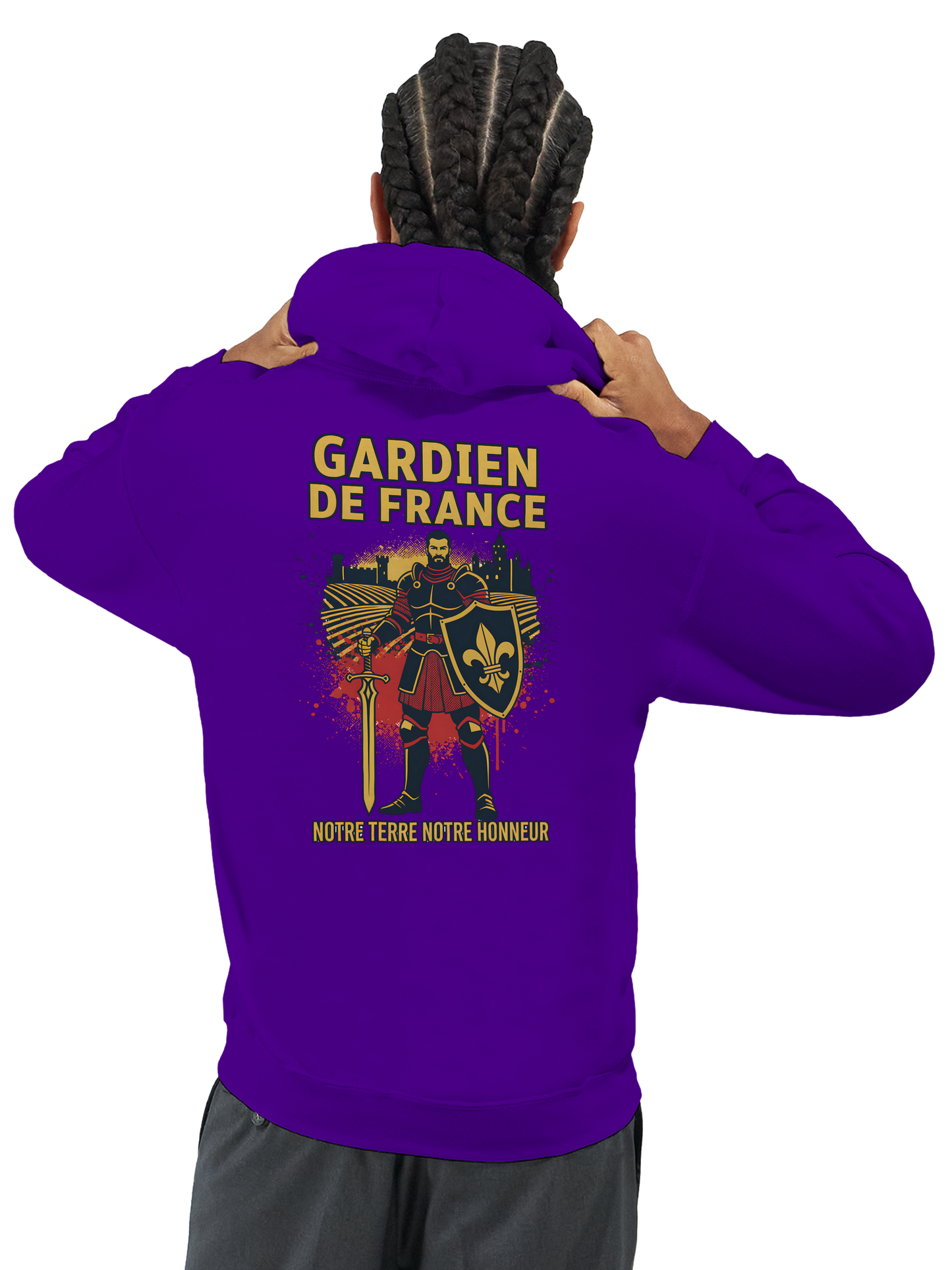 Sweat à capuche Gardien de France pour homme – Hoodie premium en coton mélangé