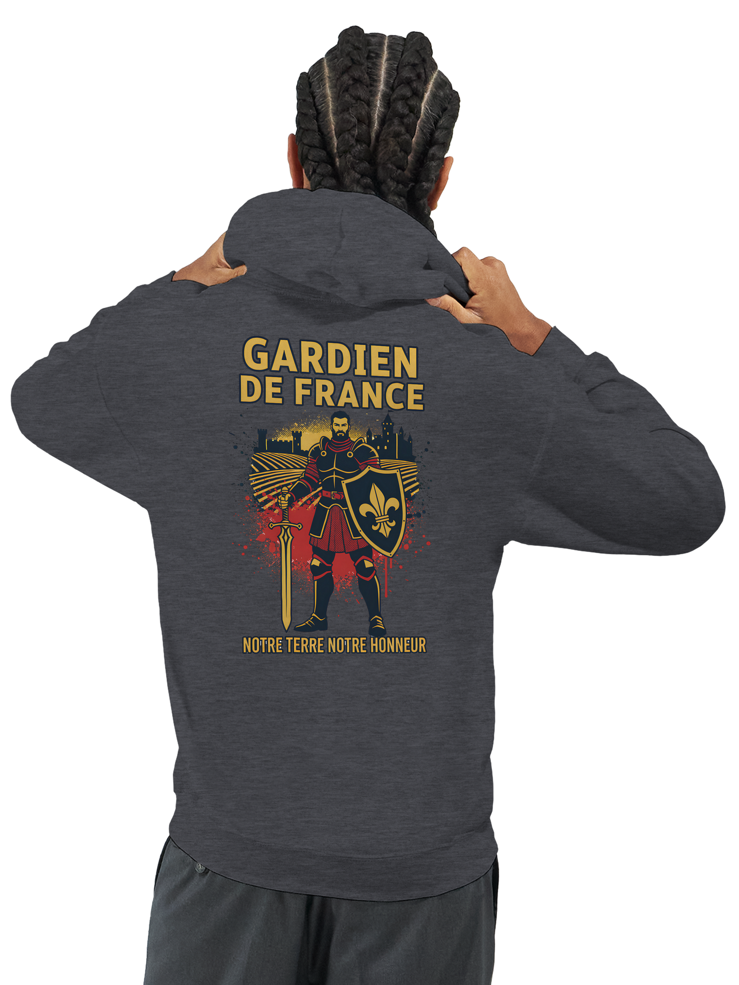 Sweat à capuche Gardien de France pour homme – Hoodie premium en coton mélangé