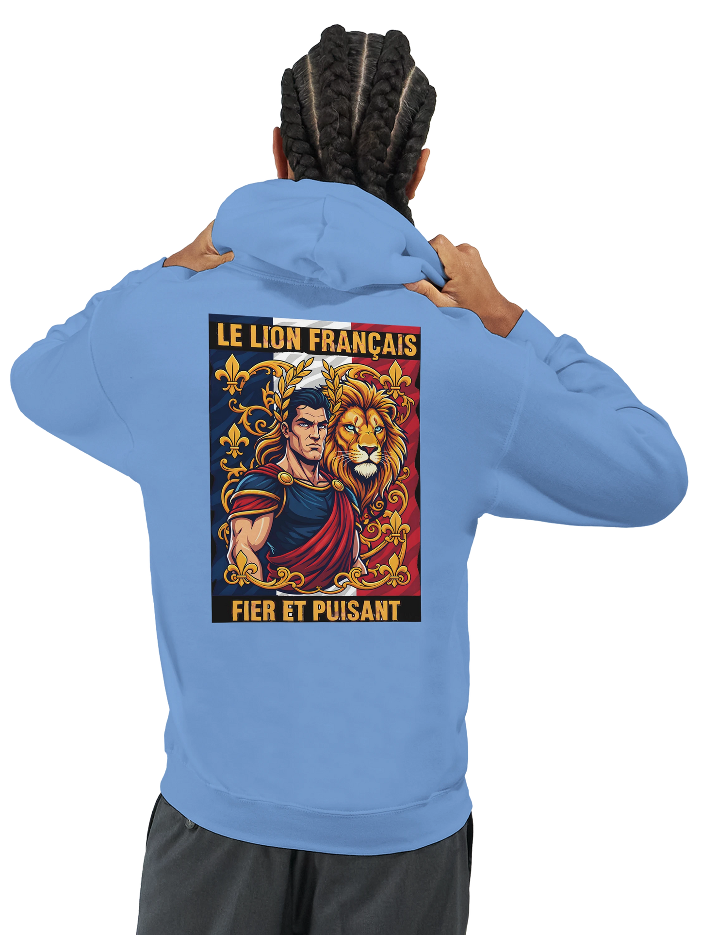 Sweat à capuche homme motif Lion Fort – Hoodie épais et confortable