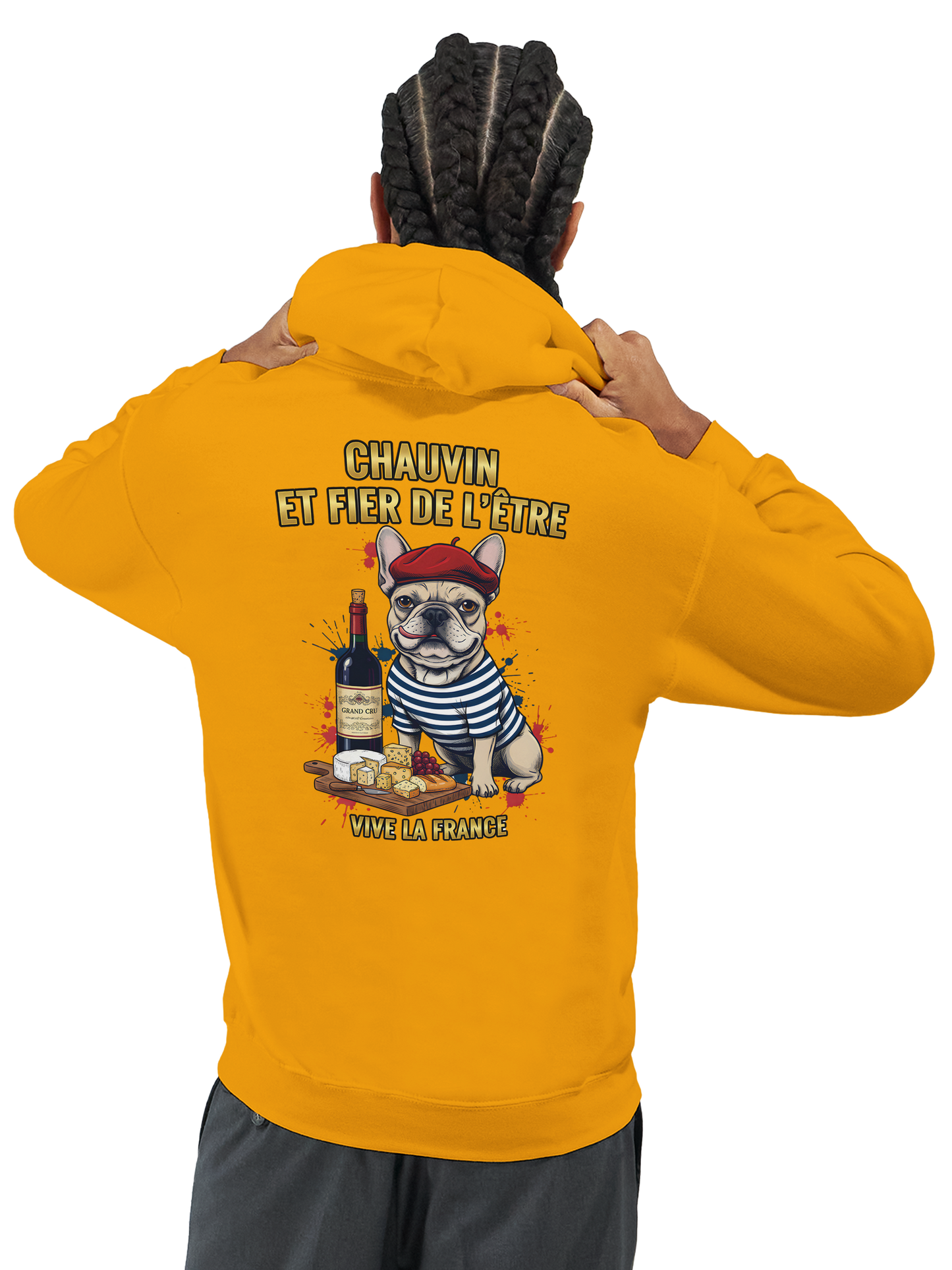 Sweat à Capuche Homme "Chauvin et Fier l'être" – Confort Premium et Design Patriotique