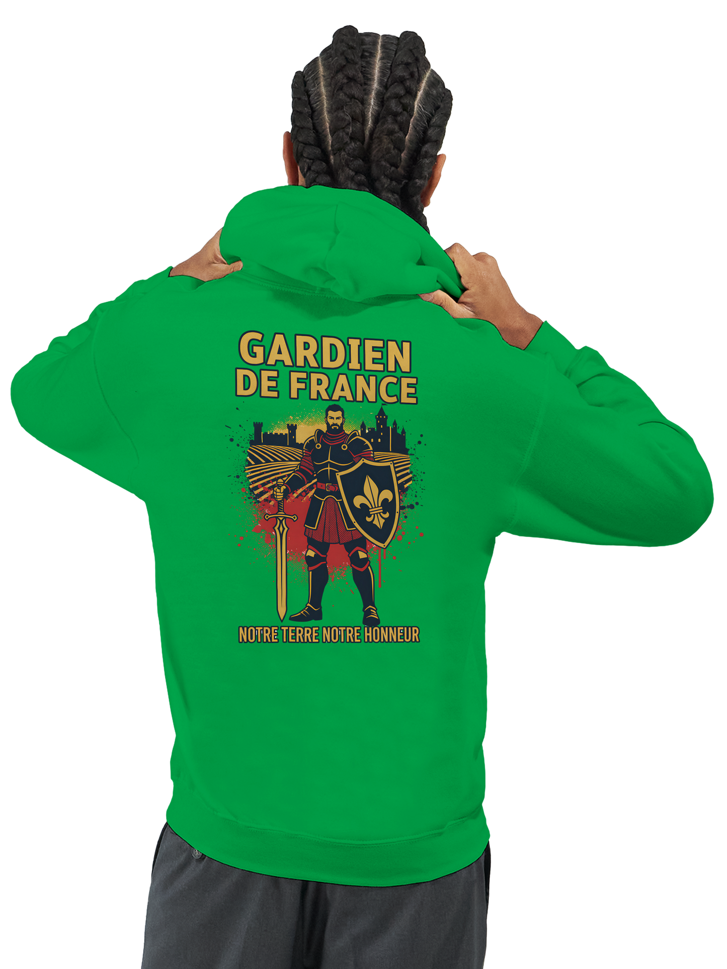 Sweat à capuche Gardien de France pour homme – Hoodie premium en coton mélangé