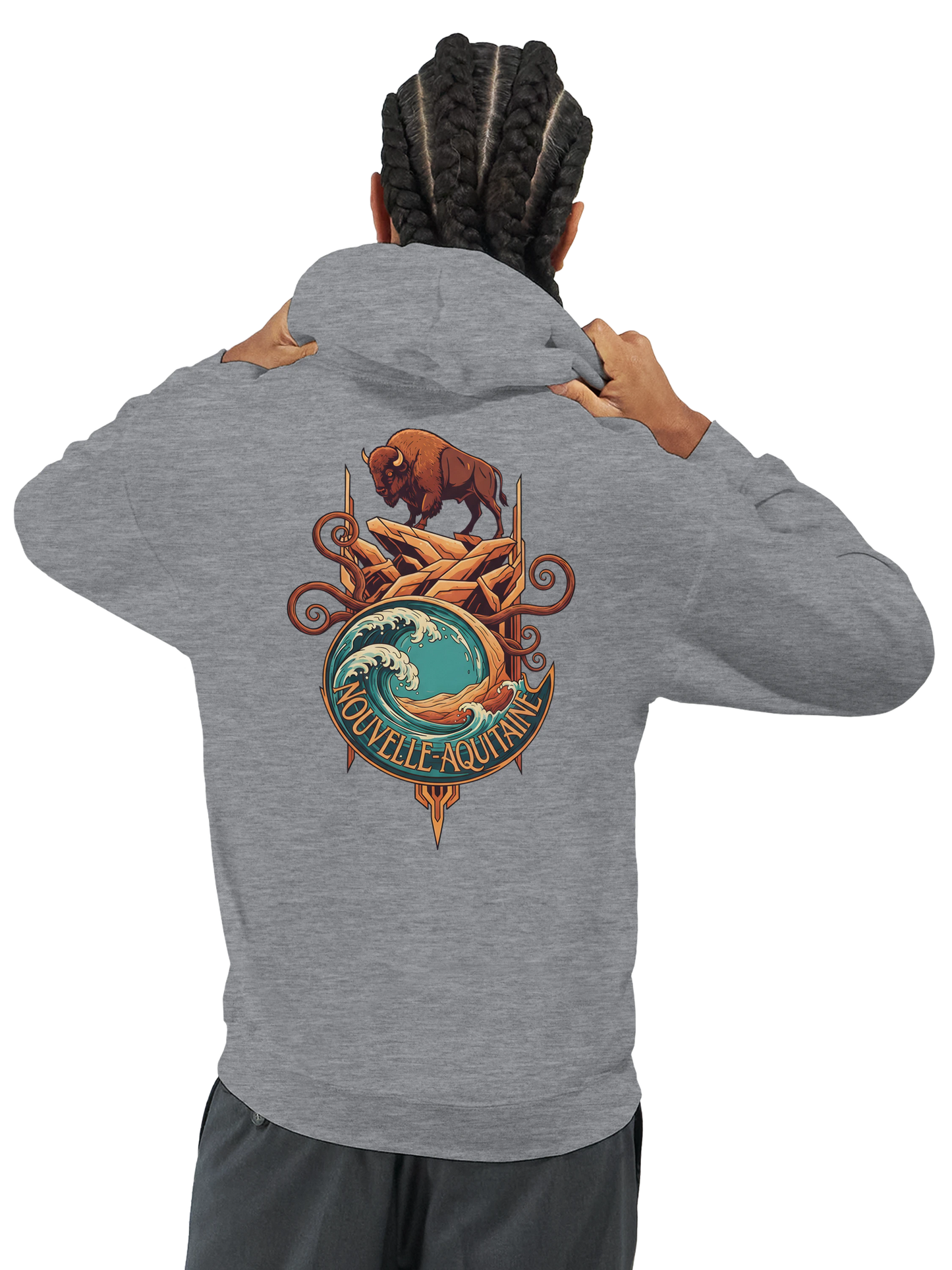 Sweat à capuche unisexe Nouvelle-Aquitaine - Hoodie premium en coton mélangé