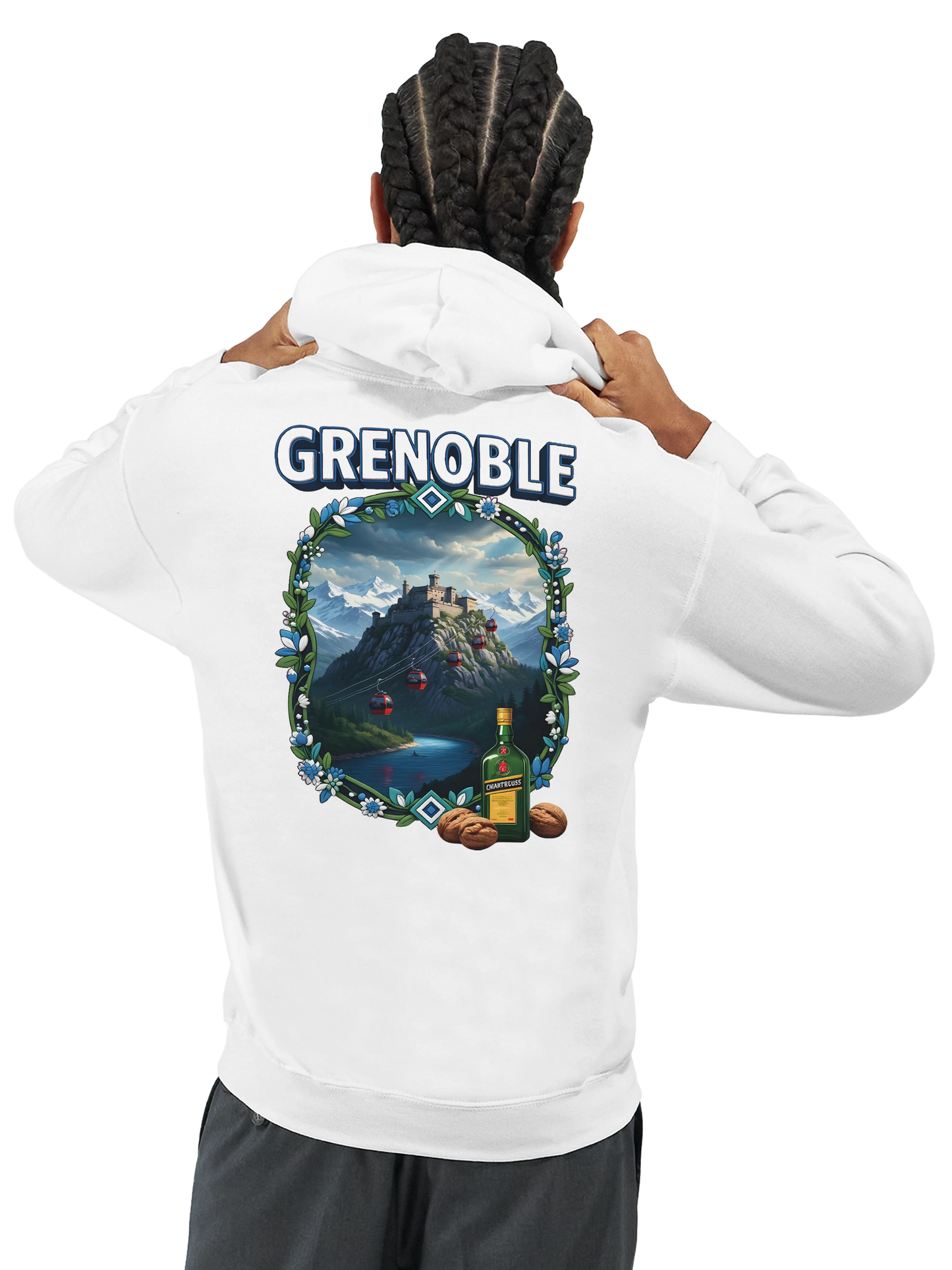 Sweat à capuche Grenoble - Collection Ville de France - Unisexe Premium