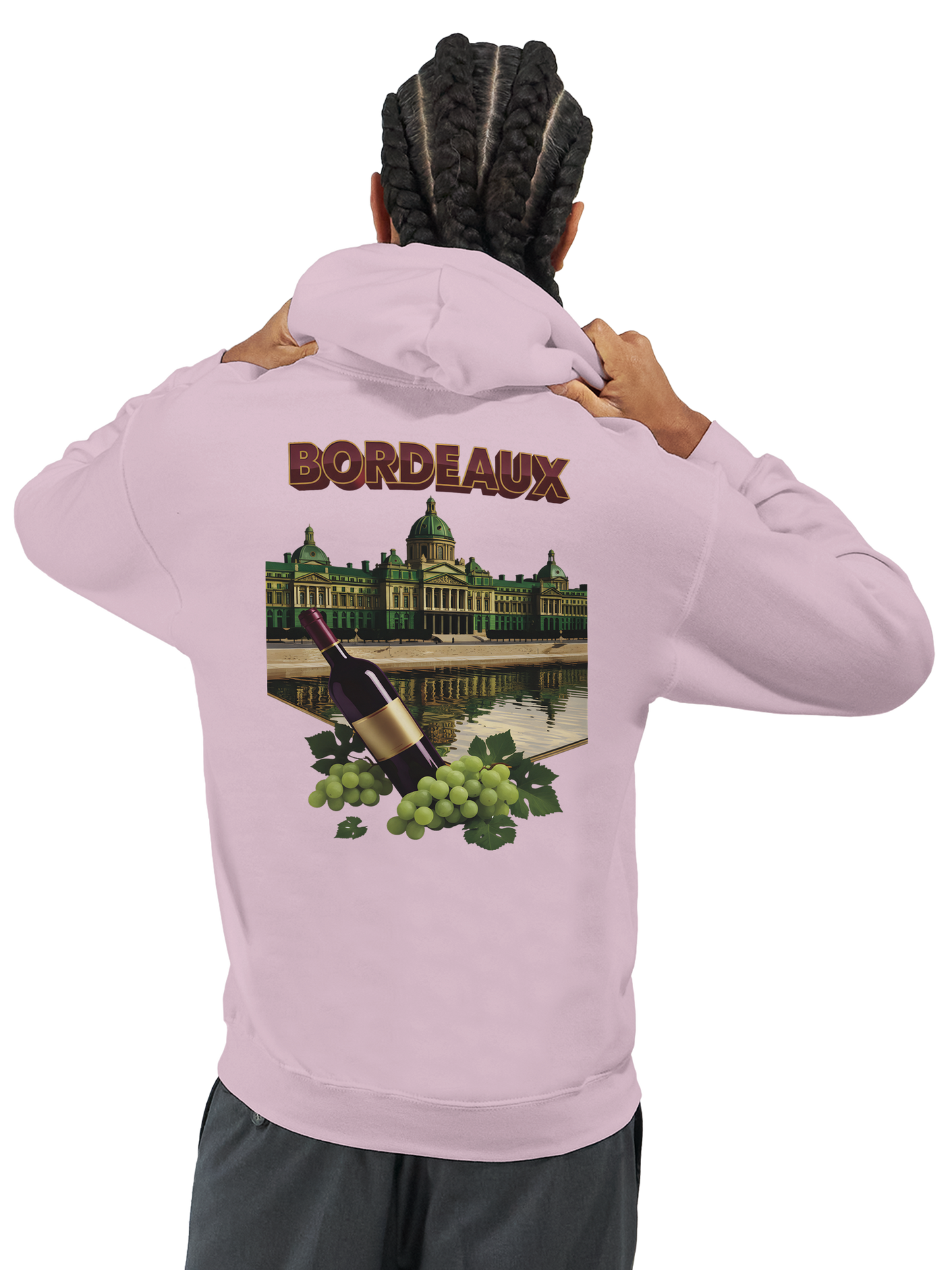 Sweat à capuche unisexe bordeaux Ville de France - Confort premium