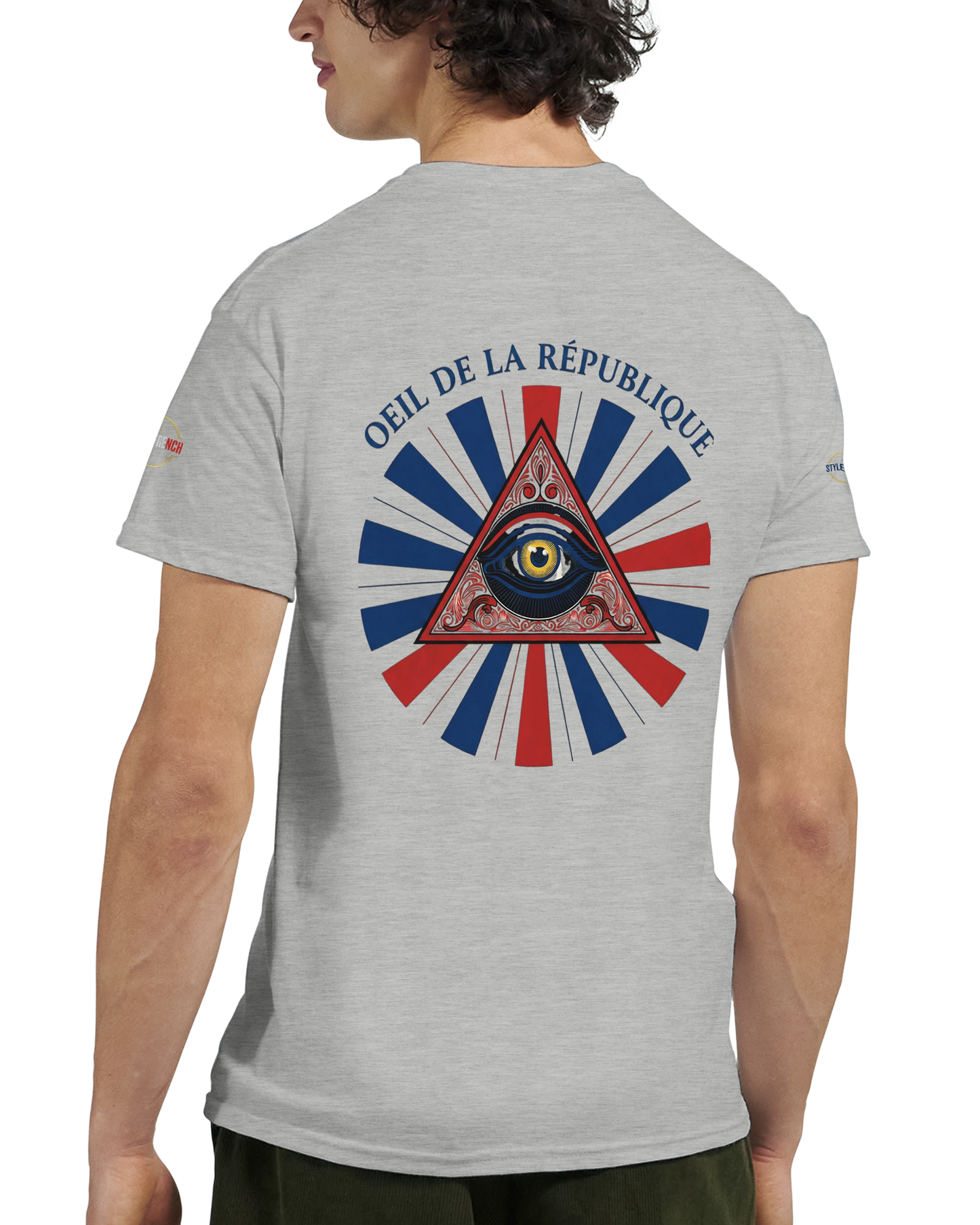 T-shirt Homme Œil de la République - Coton Épais à Coupe Classique