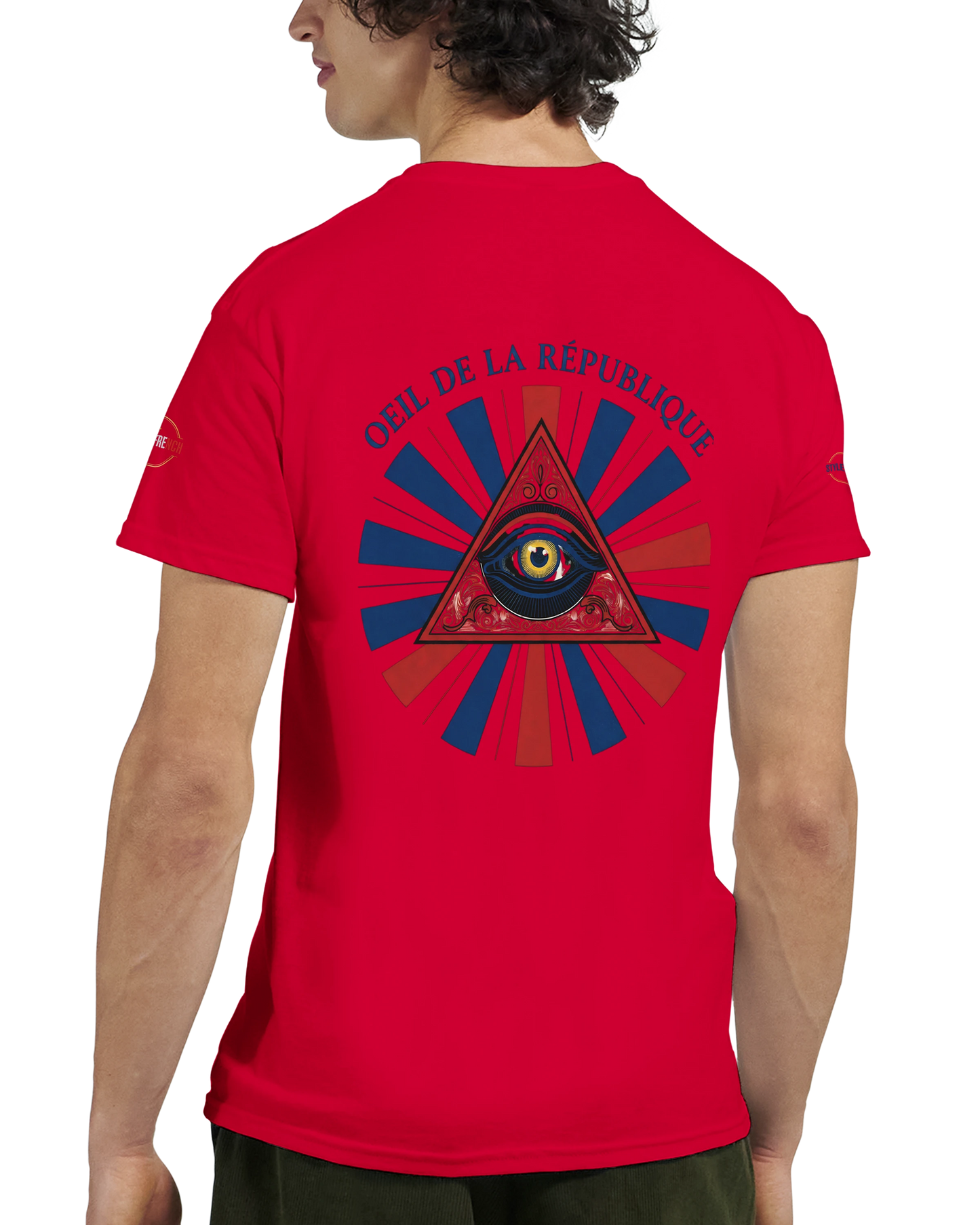 T-shirt Homme Œil de la République - Coton Épais à Coupe Classique