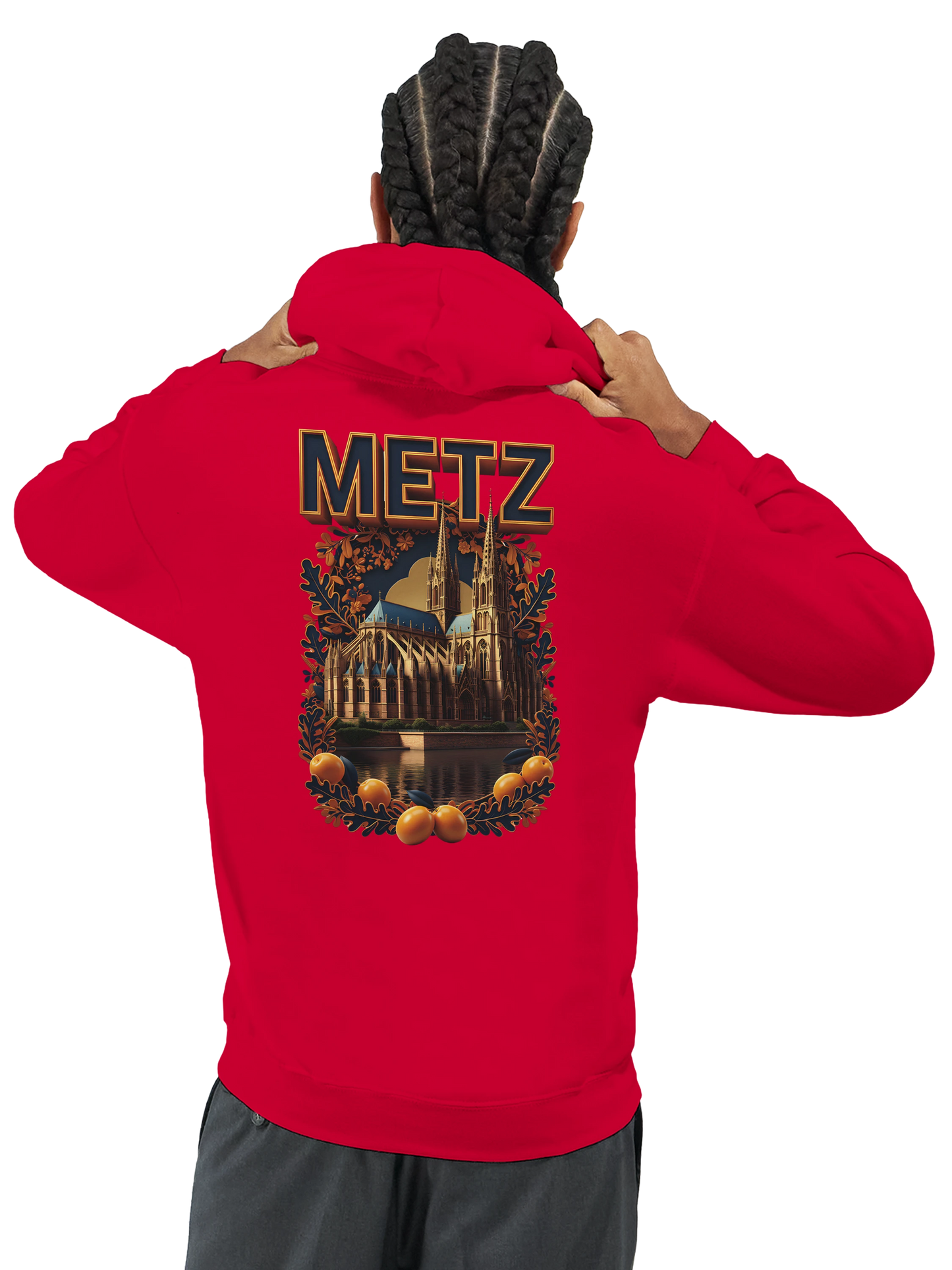 Sweat à capuche unisexe Metz - Ville de France - Design Premium