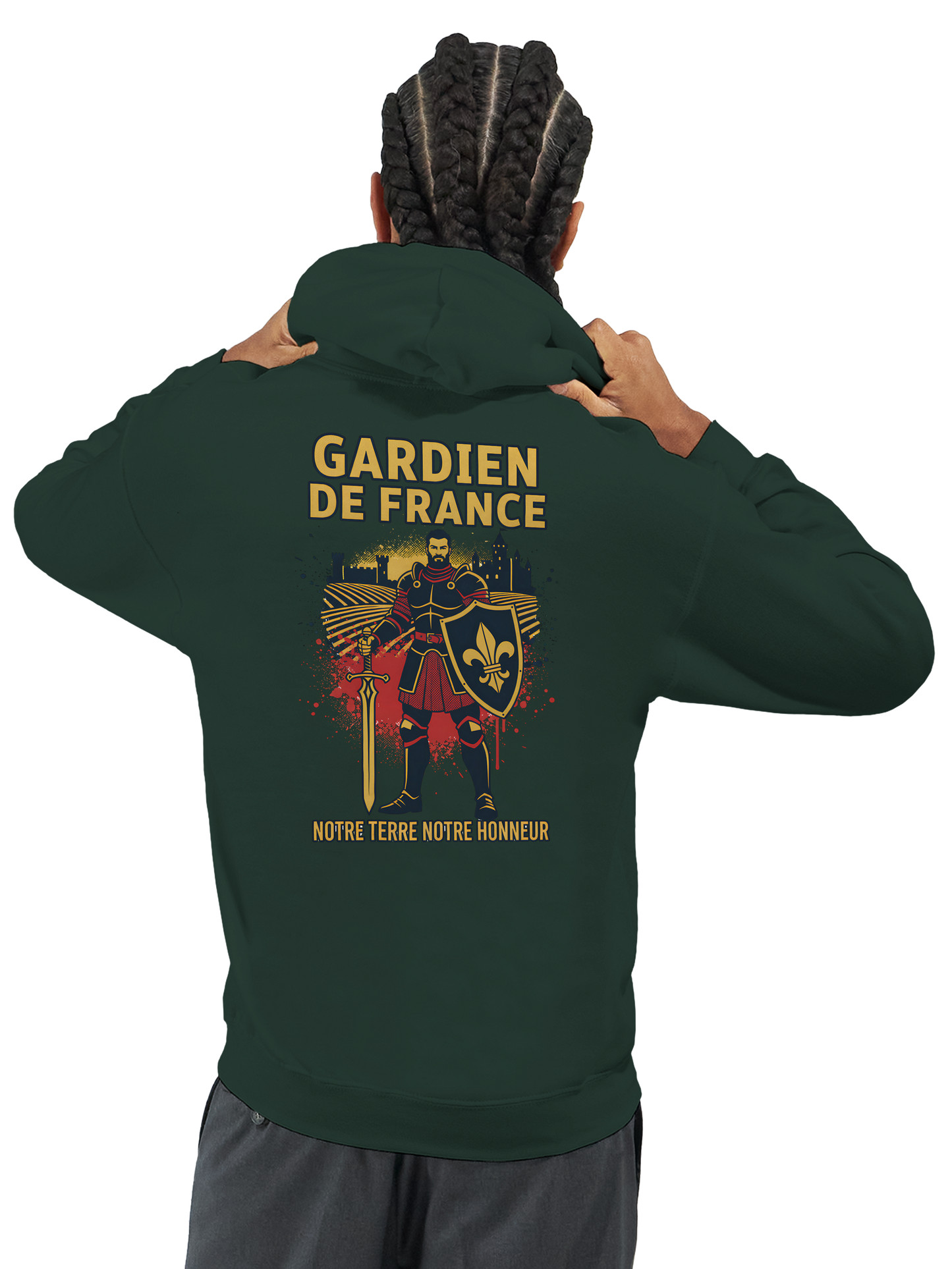 Sweat à capuche Gardien de France pour homme – Hoodie premium en coton mélangé