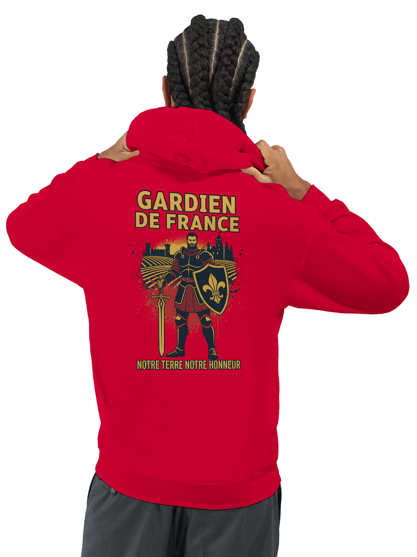 Sweat à capuche Gardien de France pour homme – Hoodie premium en coton mélangé