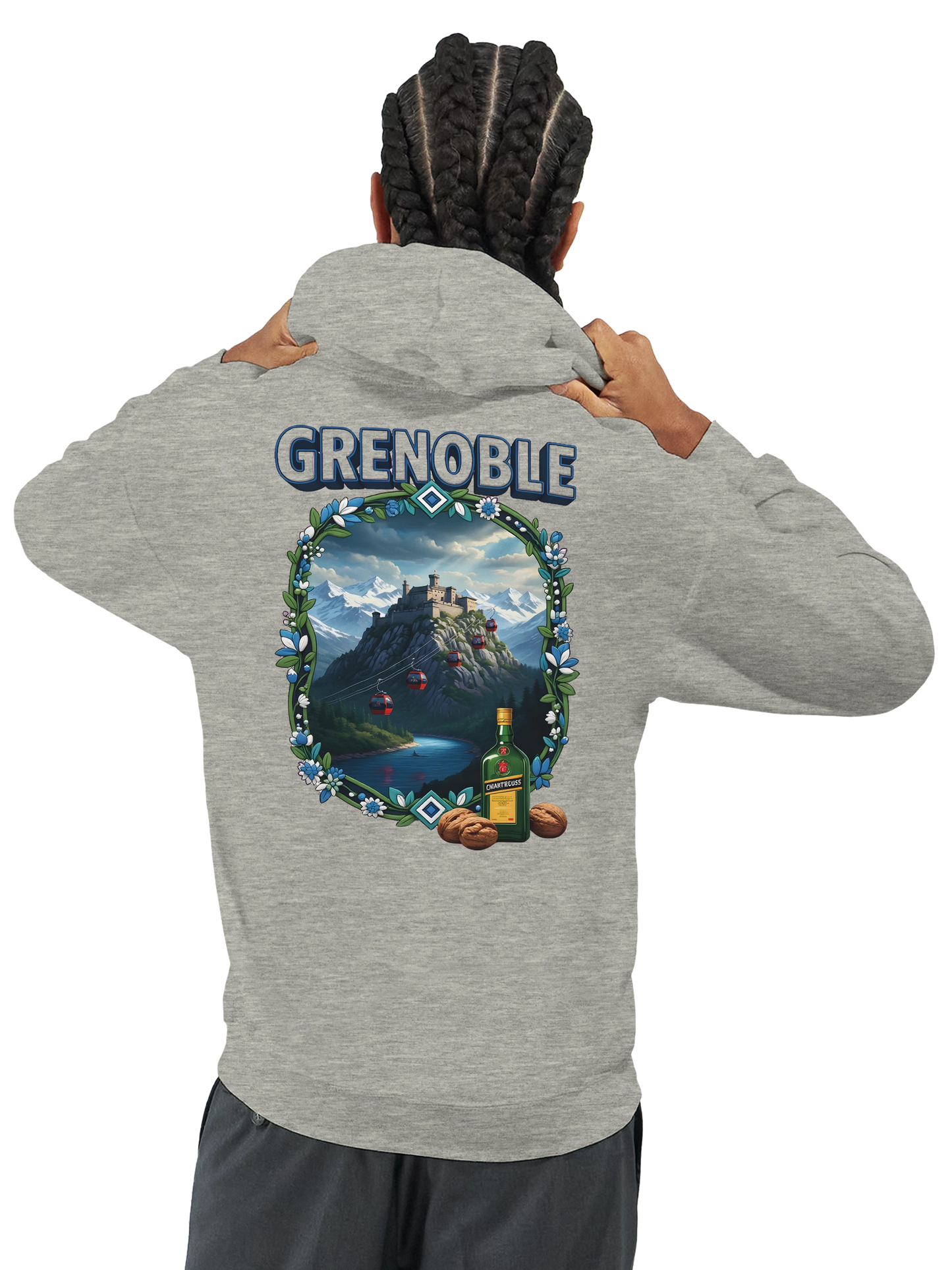 Sweat à capuche Grenoble - Collection Ville de France - Unisexe Premium