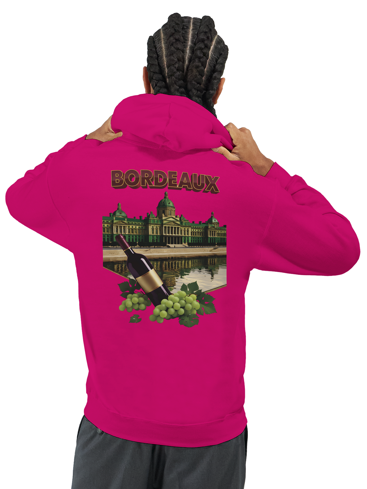 Sweat à capuche unisexe bordeaux Ville de France - Confort premium