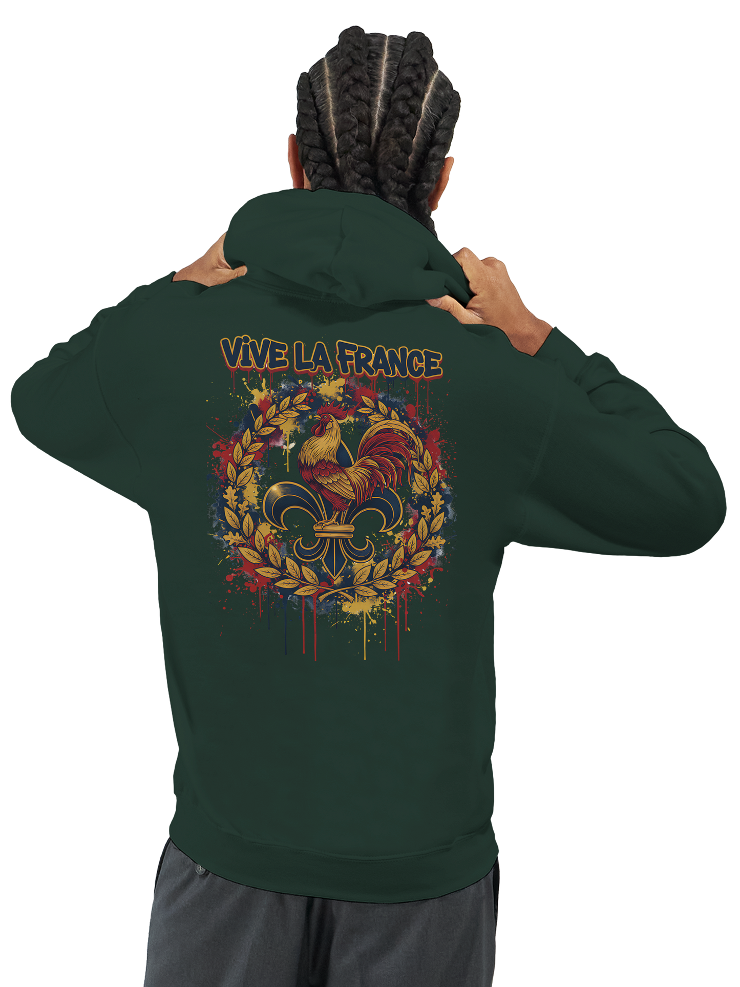 Sweat à Capuche Homme Vive la France – Confort et Style Tricolore