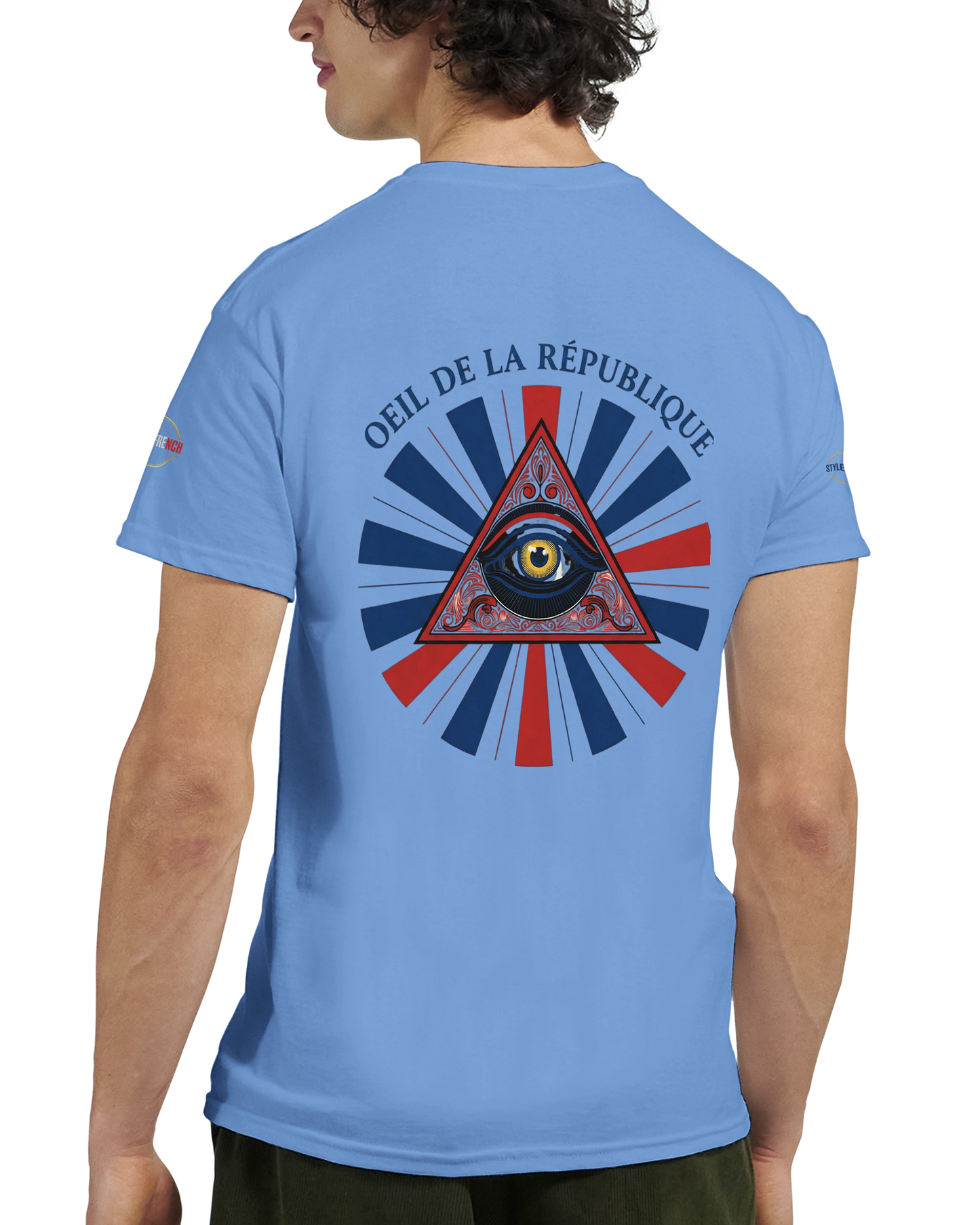 T-shirt Homme Œil de la République - Coton Épais à Coupe Classique