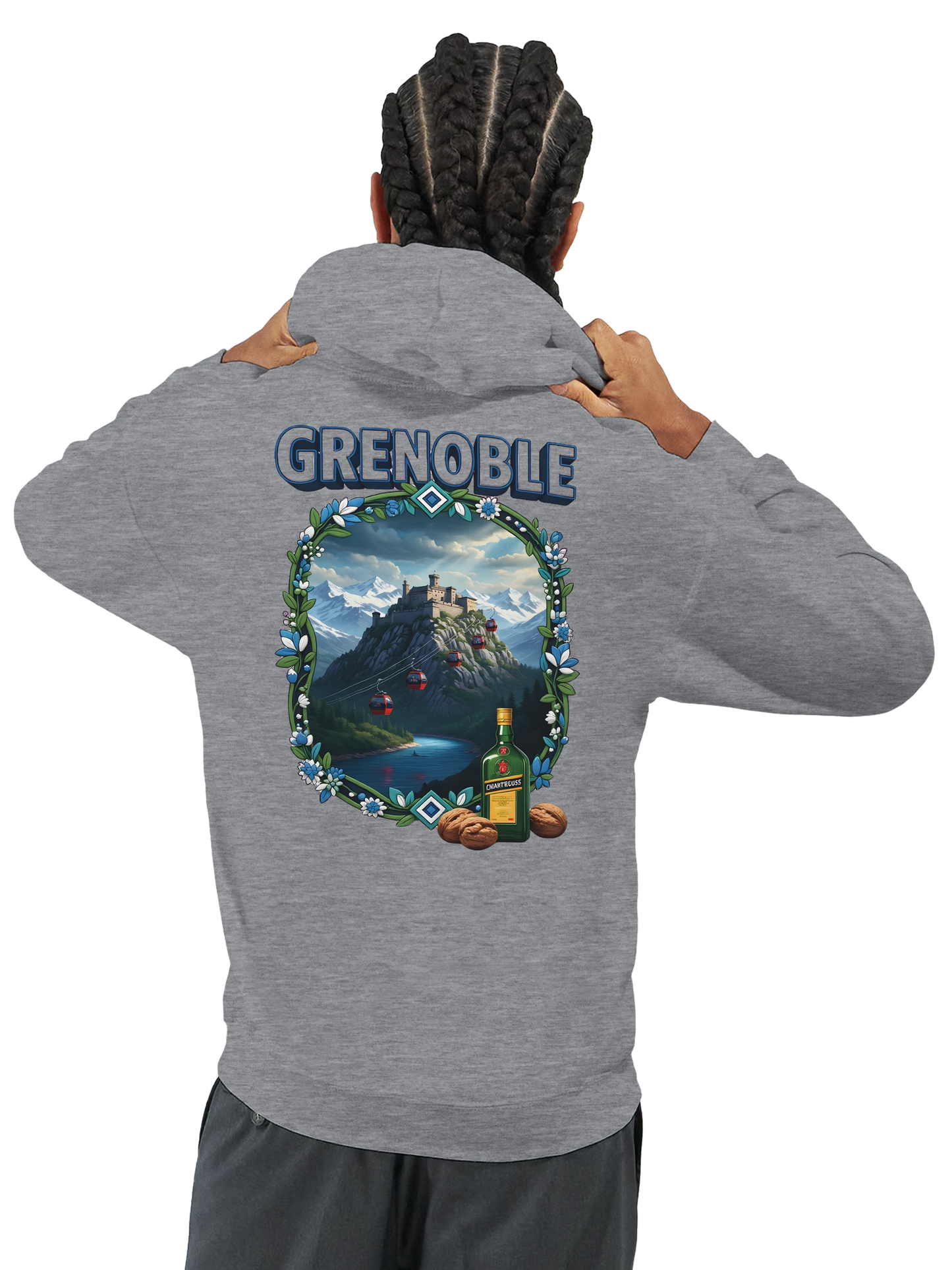 Sweat à capuche Grenoble - Collection Ville de France - Unisexe Premium
