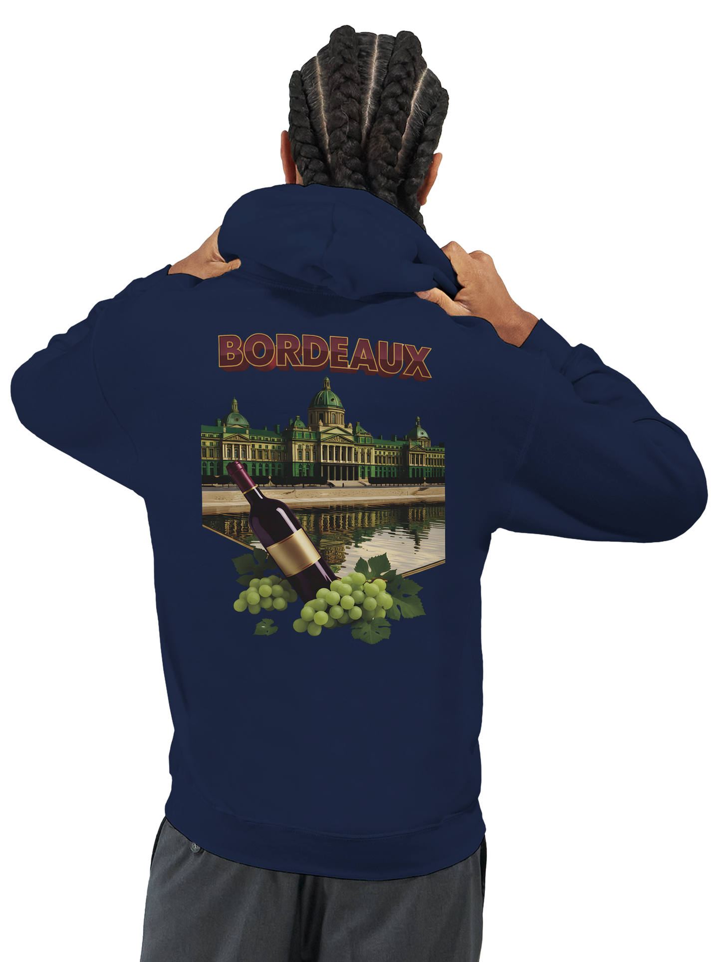 Sweat à capuche unisexe bordeaux Ville de France - Confort premium