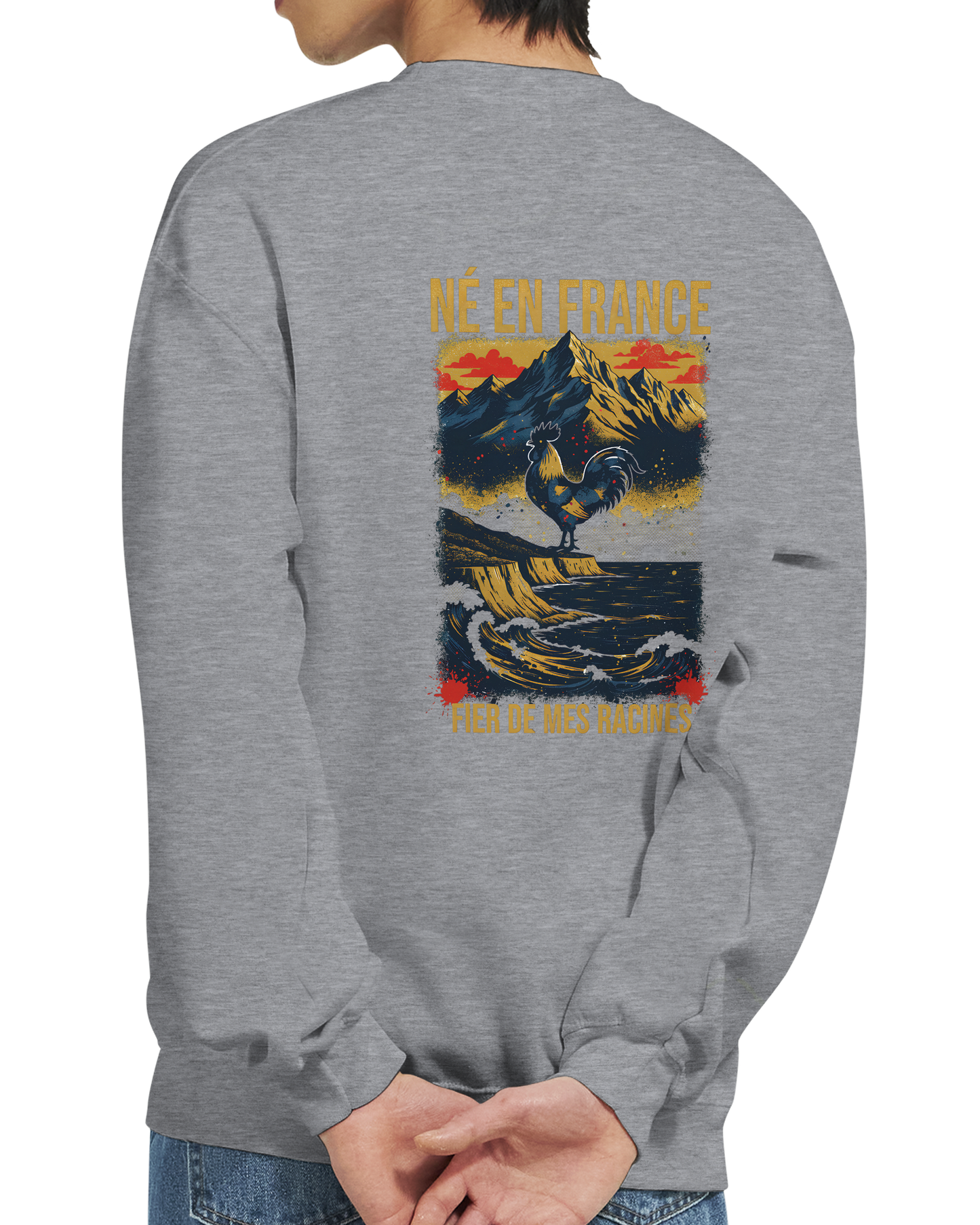 Sweat-shirt Homme « Né en France » – Confort Premium et Design Durable