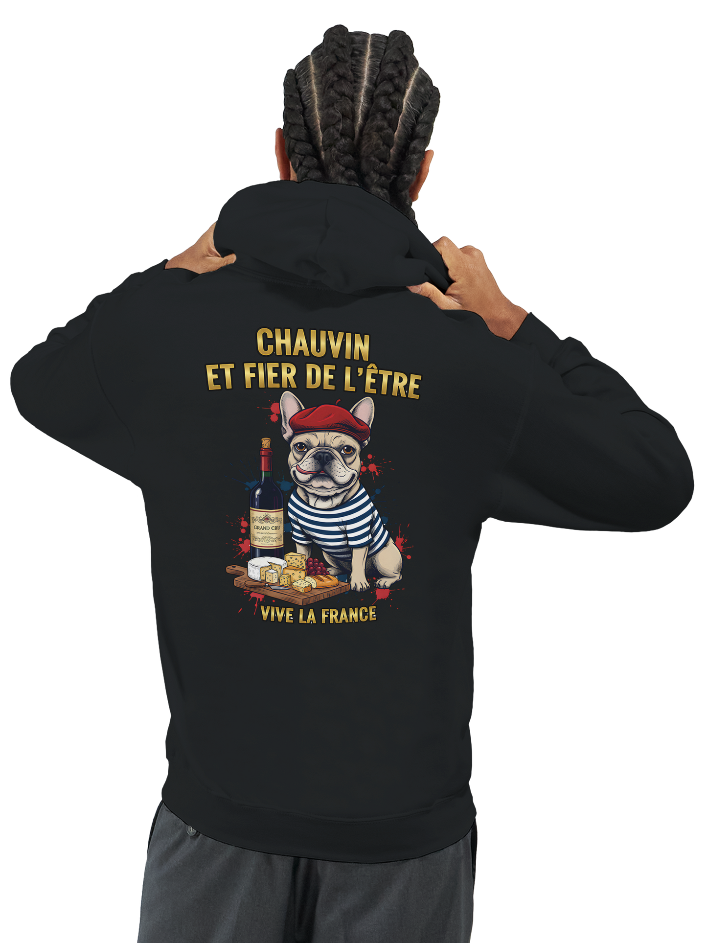 Sweat à Capuche Homme "Chauvin et Fier l'être" – Confort Premium et Design Patriotique