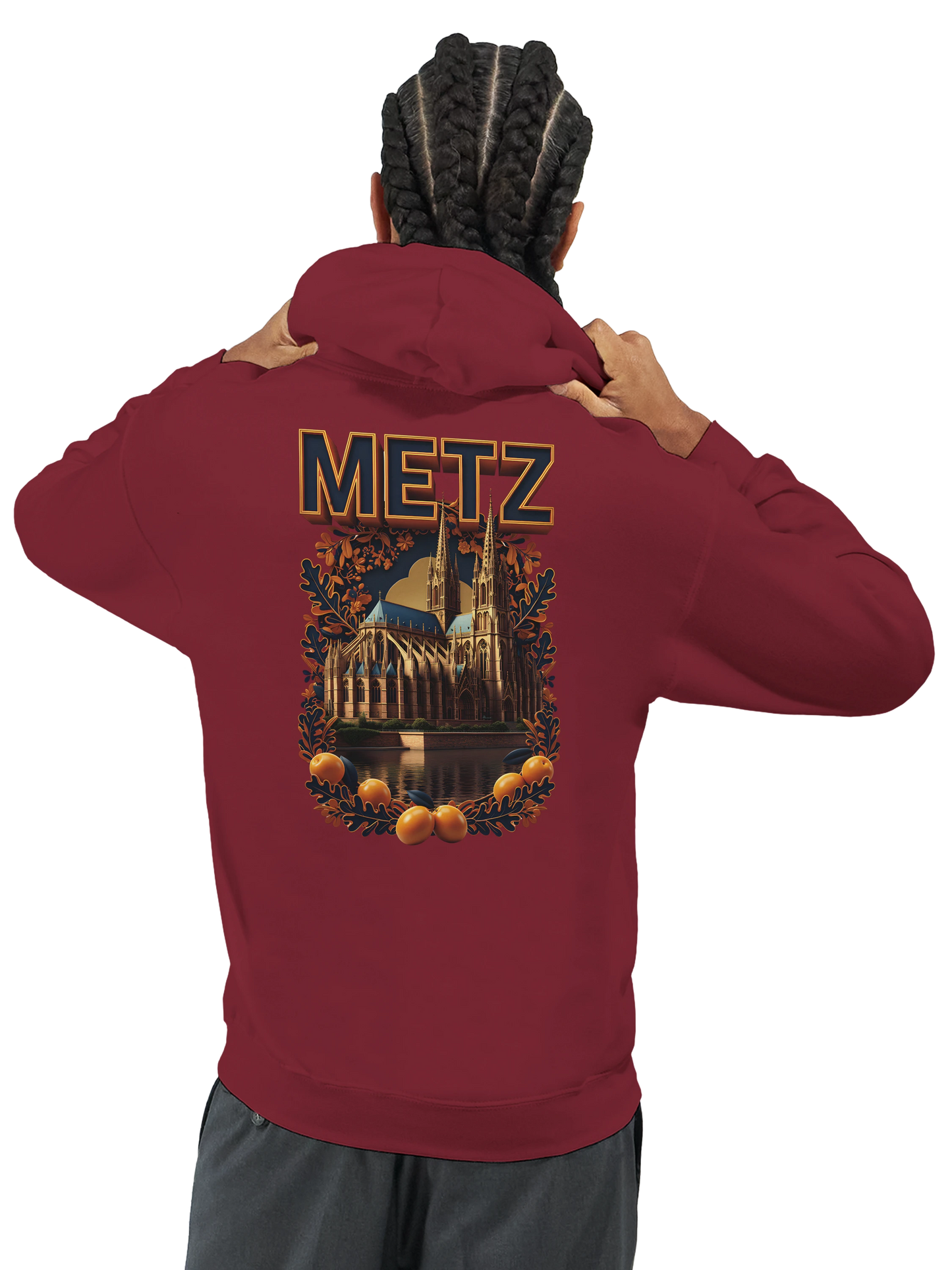 Sweat à capuche unisexe Metz - Ville de France - Design Premium