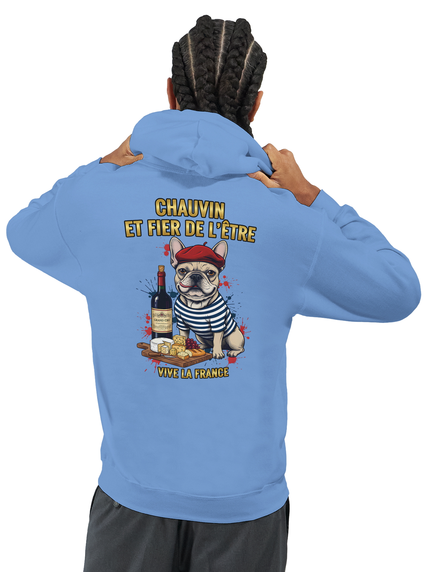 Sweat à Capuche Homme "Chauvin et Fier l'être" – Confort Premium et Design Patriotique