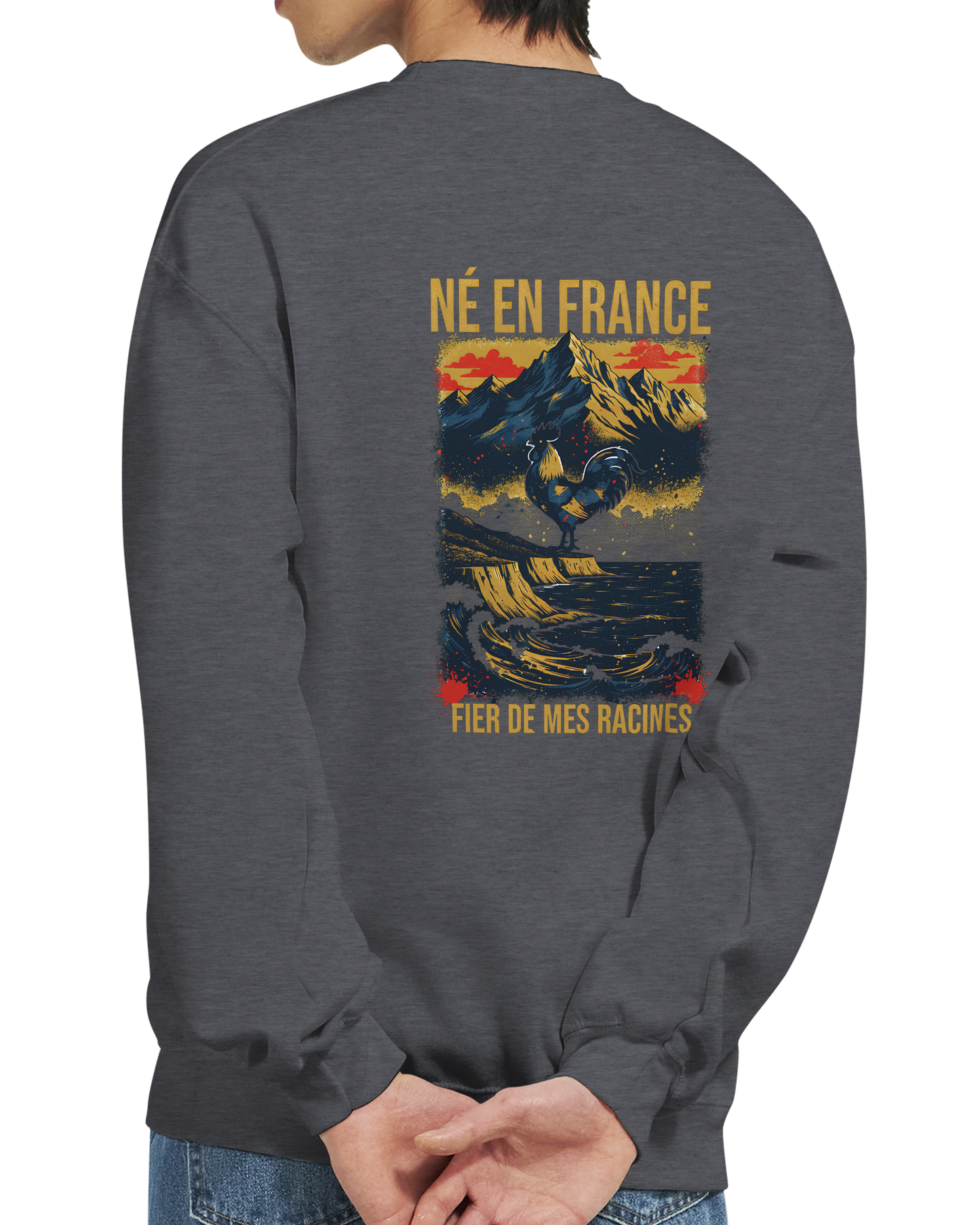 Sweat-shirt Homme « Né en France » – Confort Premium et Design Durable