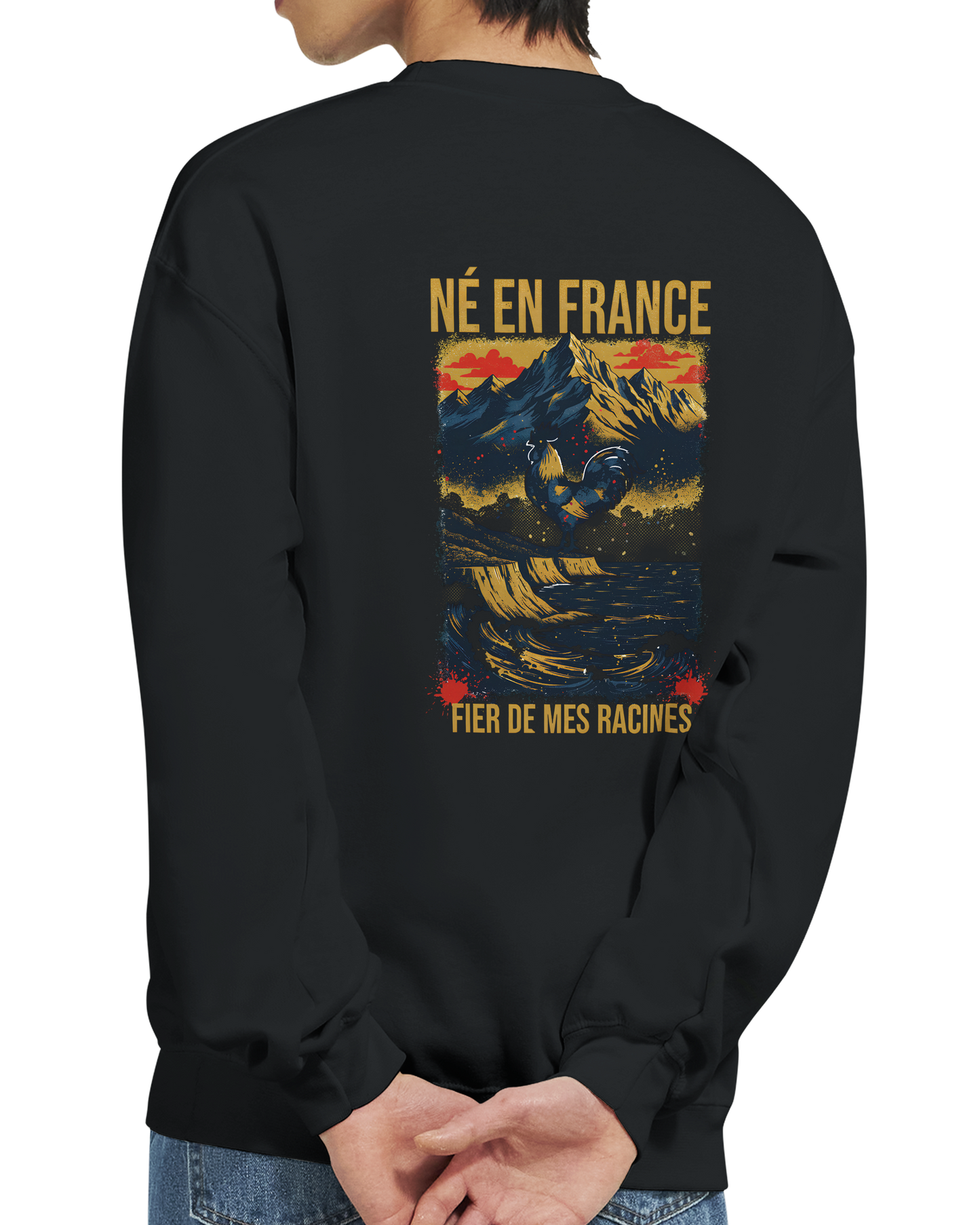 Sweat-shirt Homme « Né en France » – Confort Premium et Design Durable