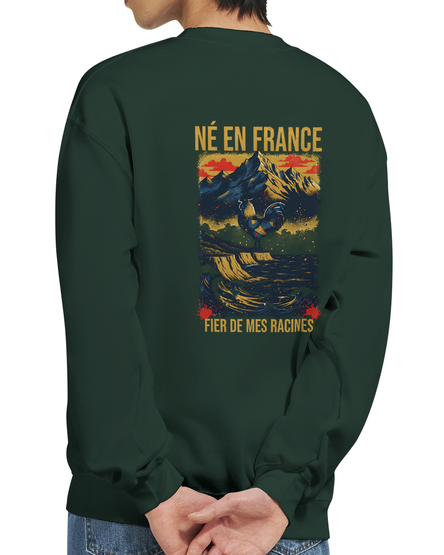 Sweat-shirt Homme « Né en France » – Confort Premium et Design Durable