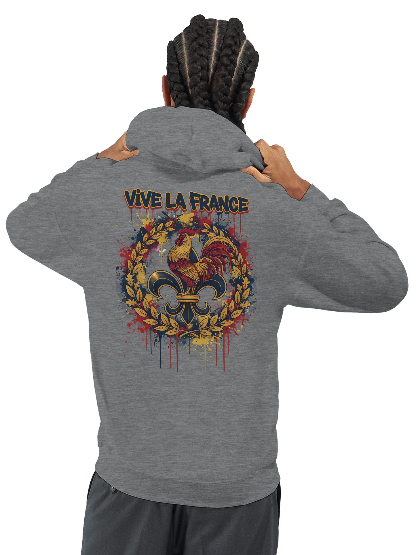 Sweat à Capuche Homme Vive la France – Confort et Style Tricolore