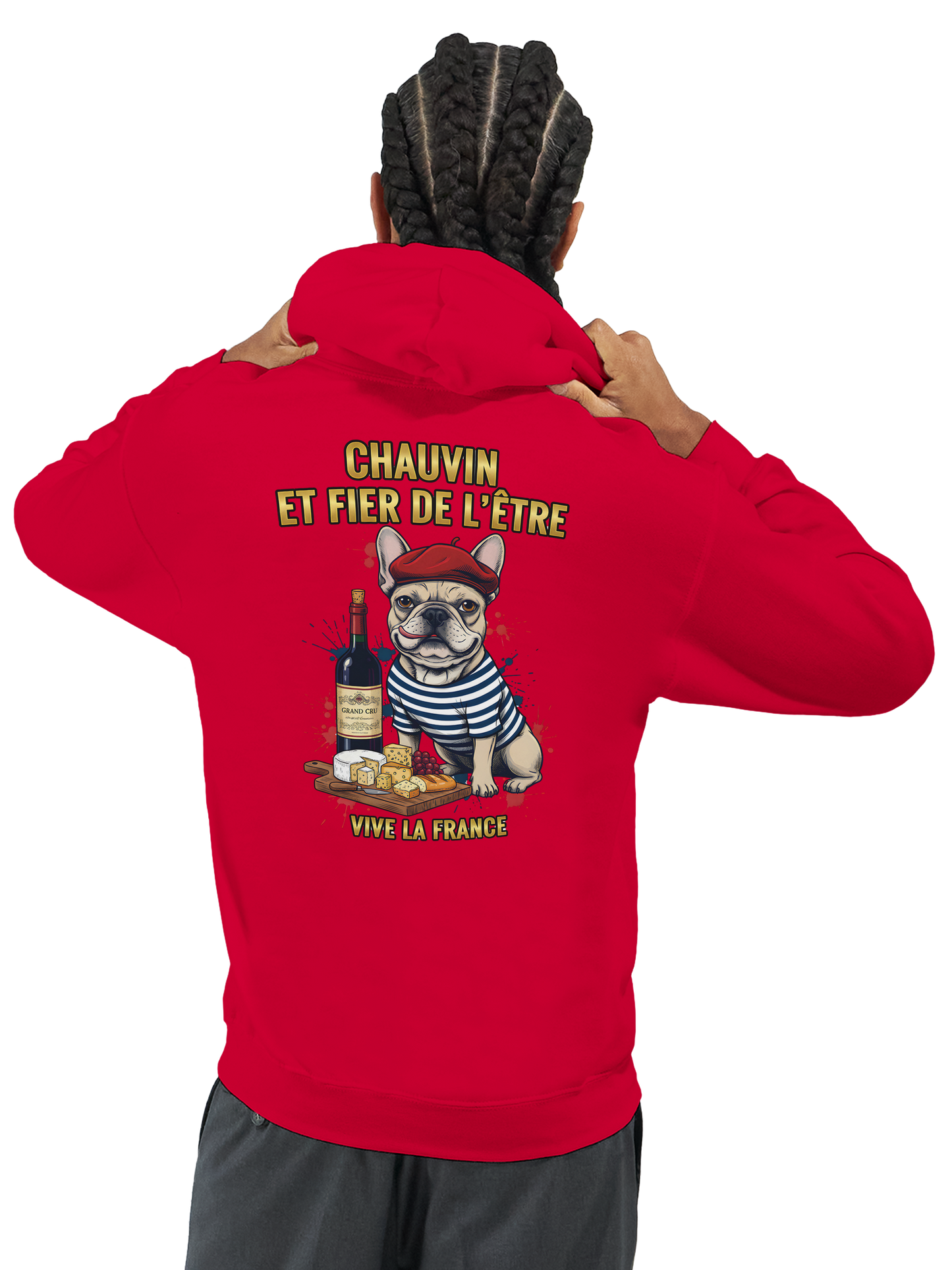 Sweat à Capuche Homme "Chauvin et Fier l'être" – Confort Premium et Design Patriotique