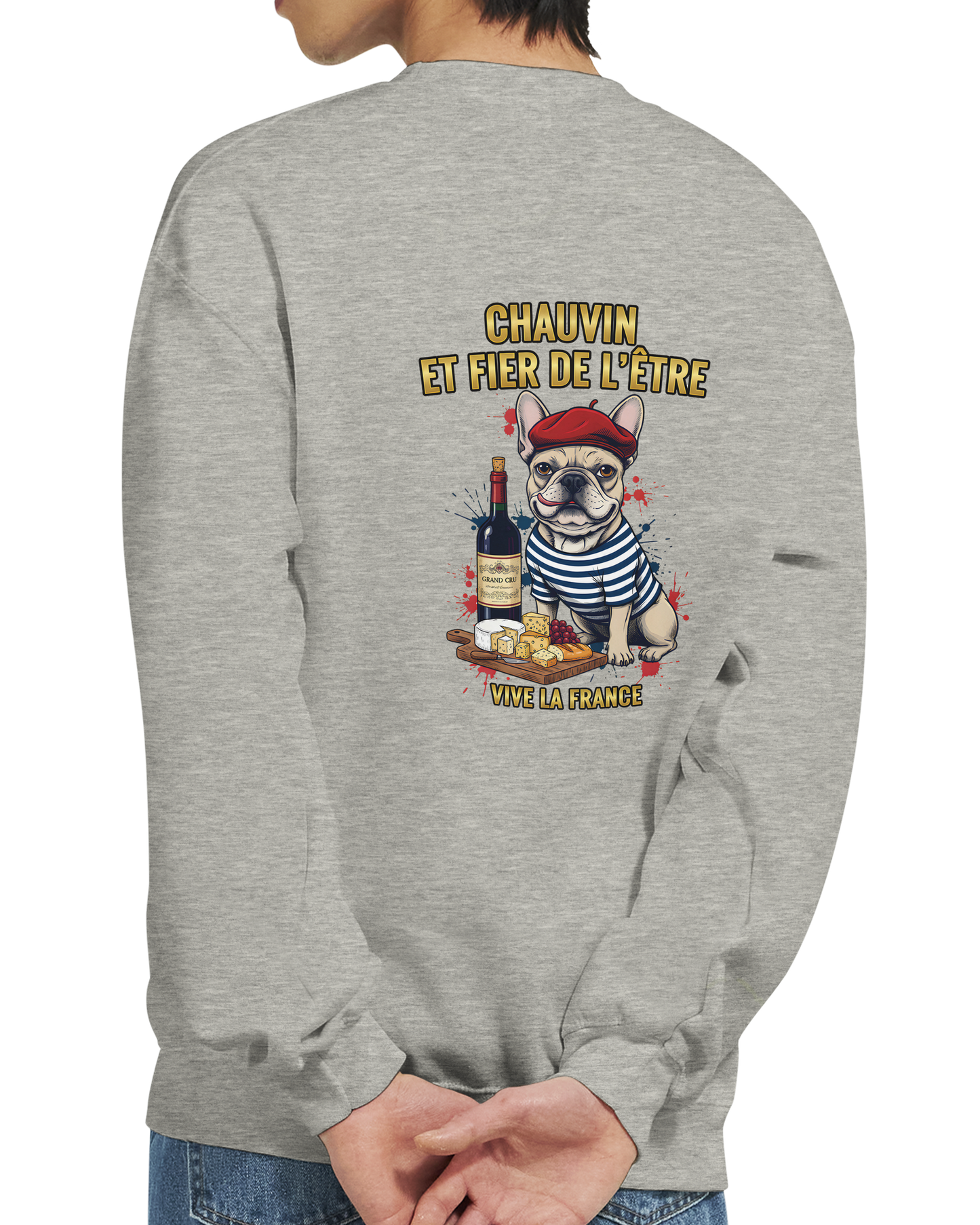 Sweat-shirt Chauvin et Fier de l'Être - Sweat à Col Rond Classique