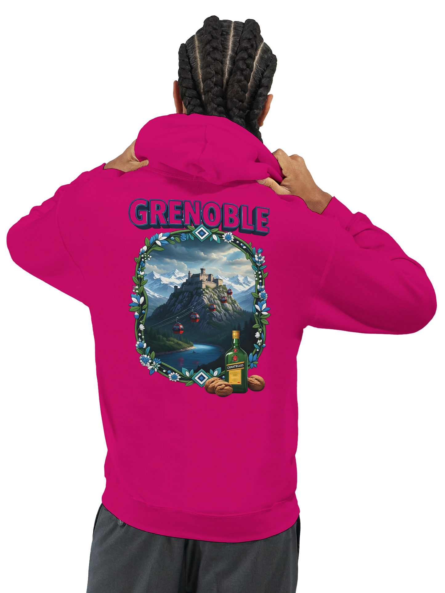 Sweat à capuche Grenoble - Collection Ville de France - Unisexe Premium