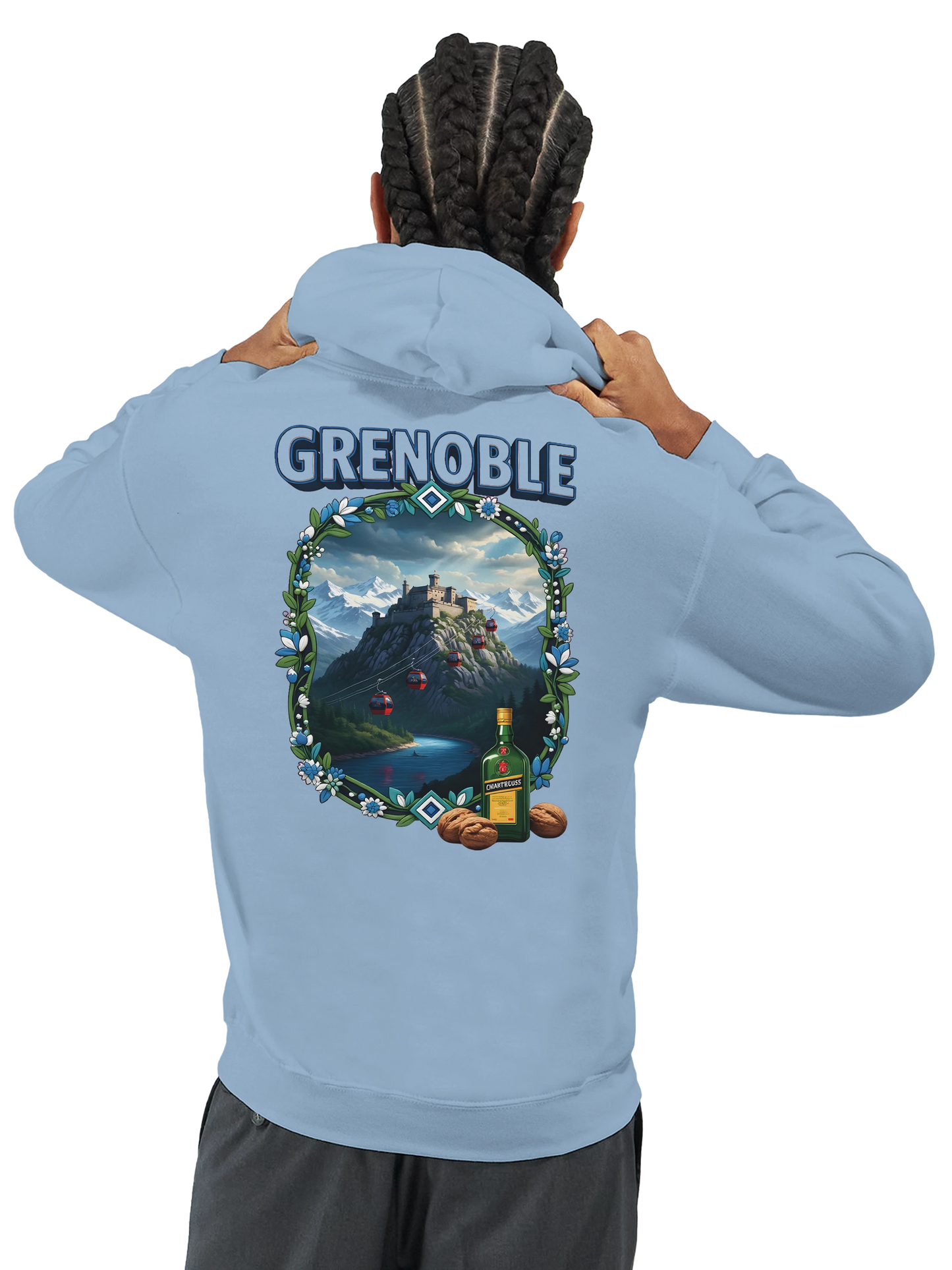 Sweat à capuche Grenoble - Collection Ville de France - Unisexe Premium