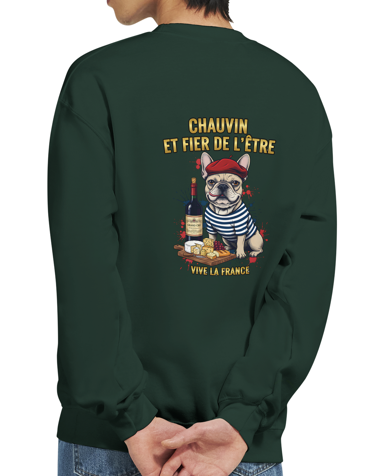 Sweat-shirt Chauvin et Fier de l'Être - Sweat à Col Rond Classique