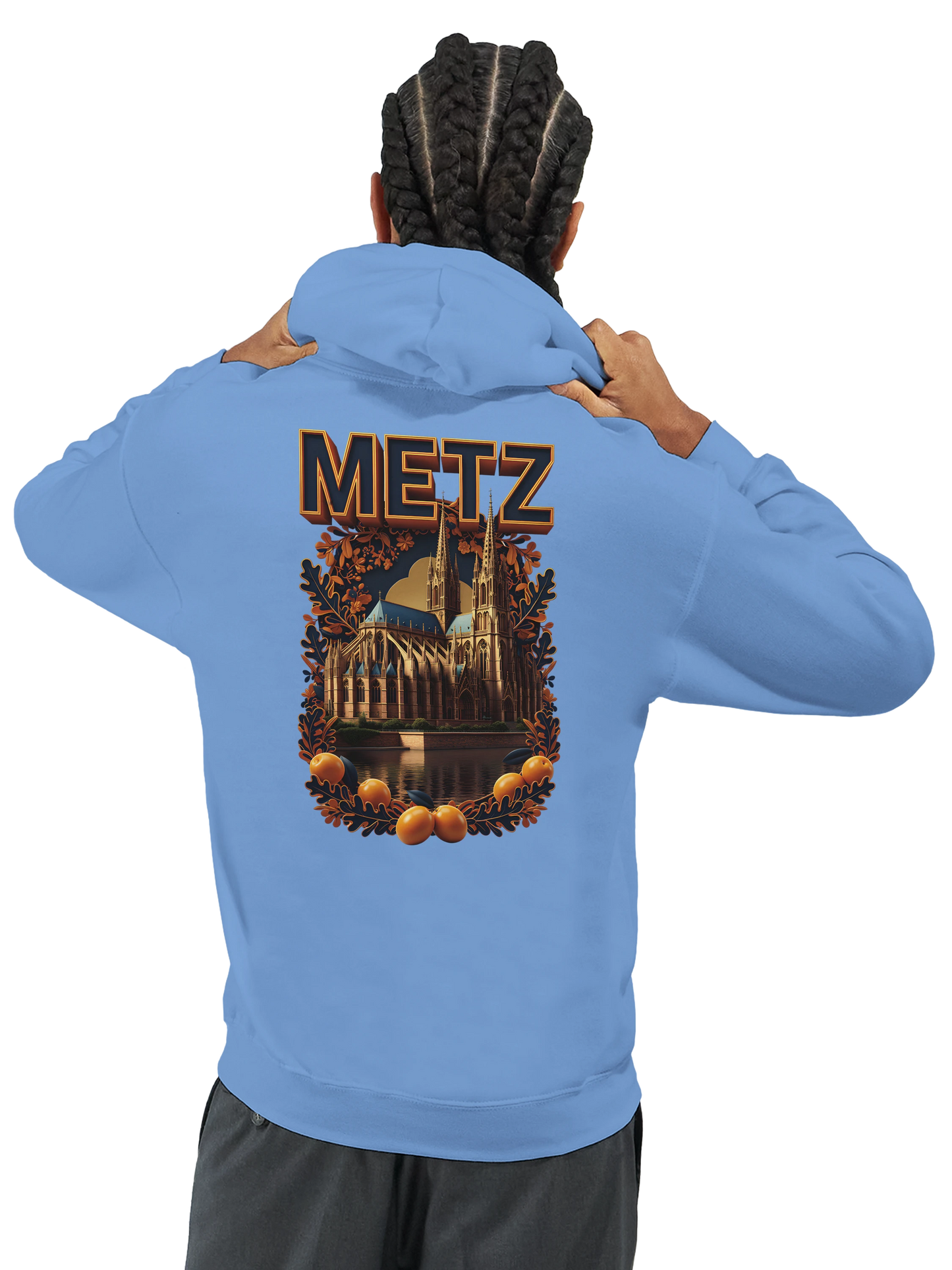 Sweat à capuche unisexe Metz - Ville de France - Design Premium
