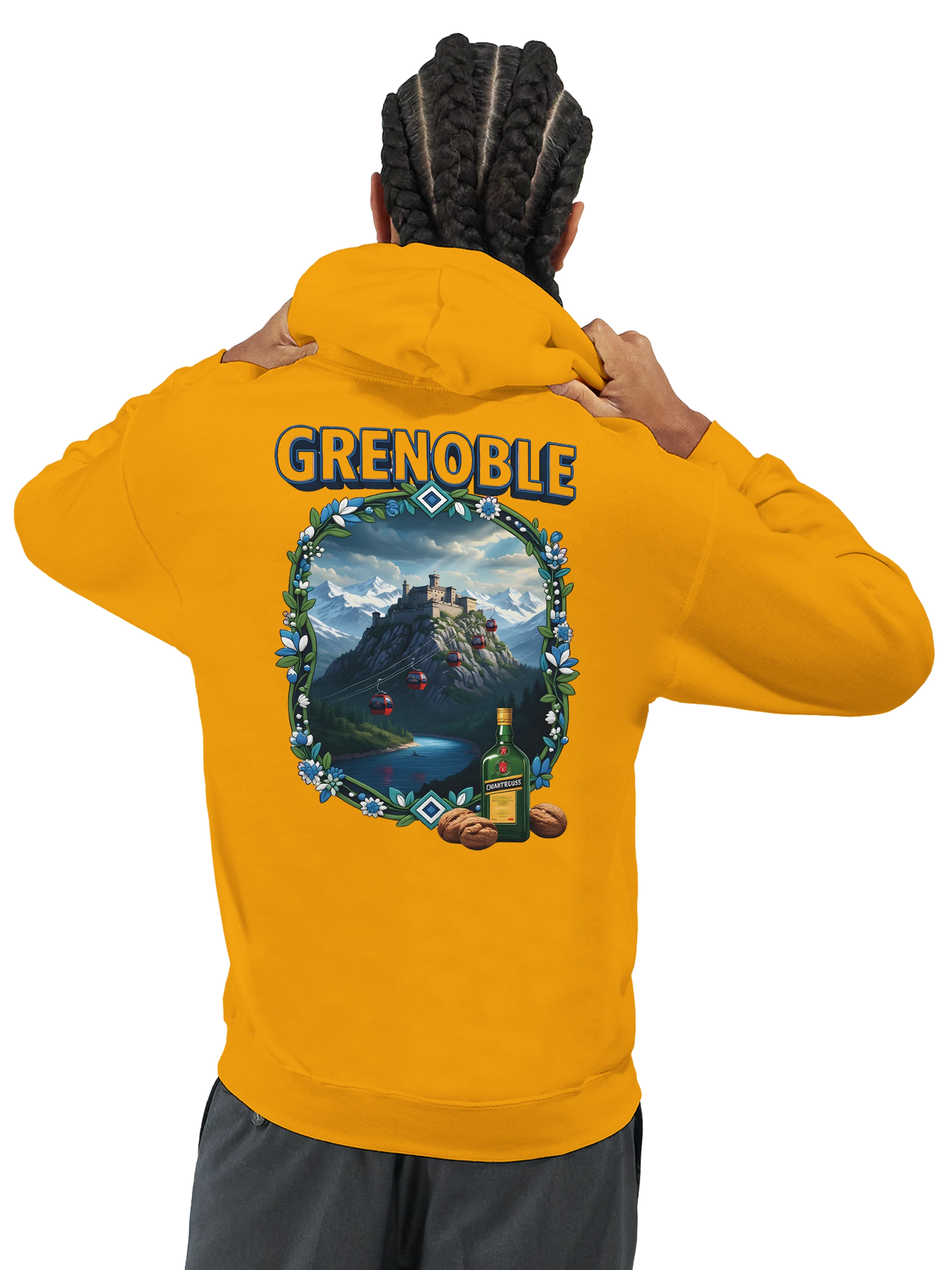 Sweat à capuche Grenoble - Collection Ville de France - Unisexe Premium