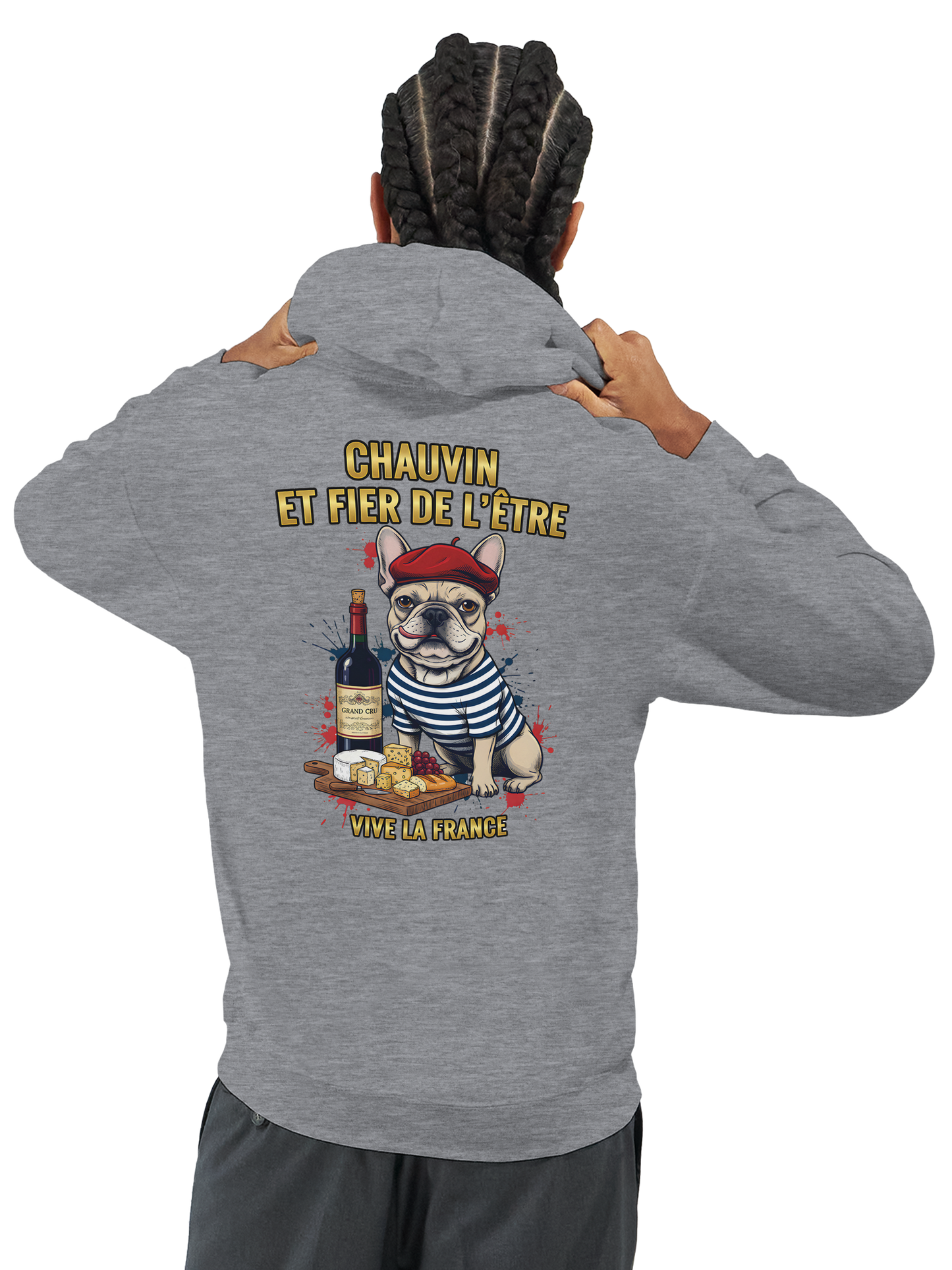 Sweat à Capuche Homme "Chauvin et Fier l'être" – Confort Premium et Design Patriotique