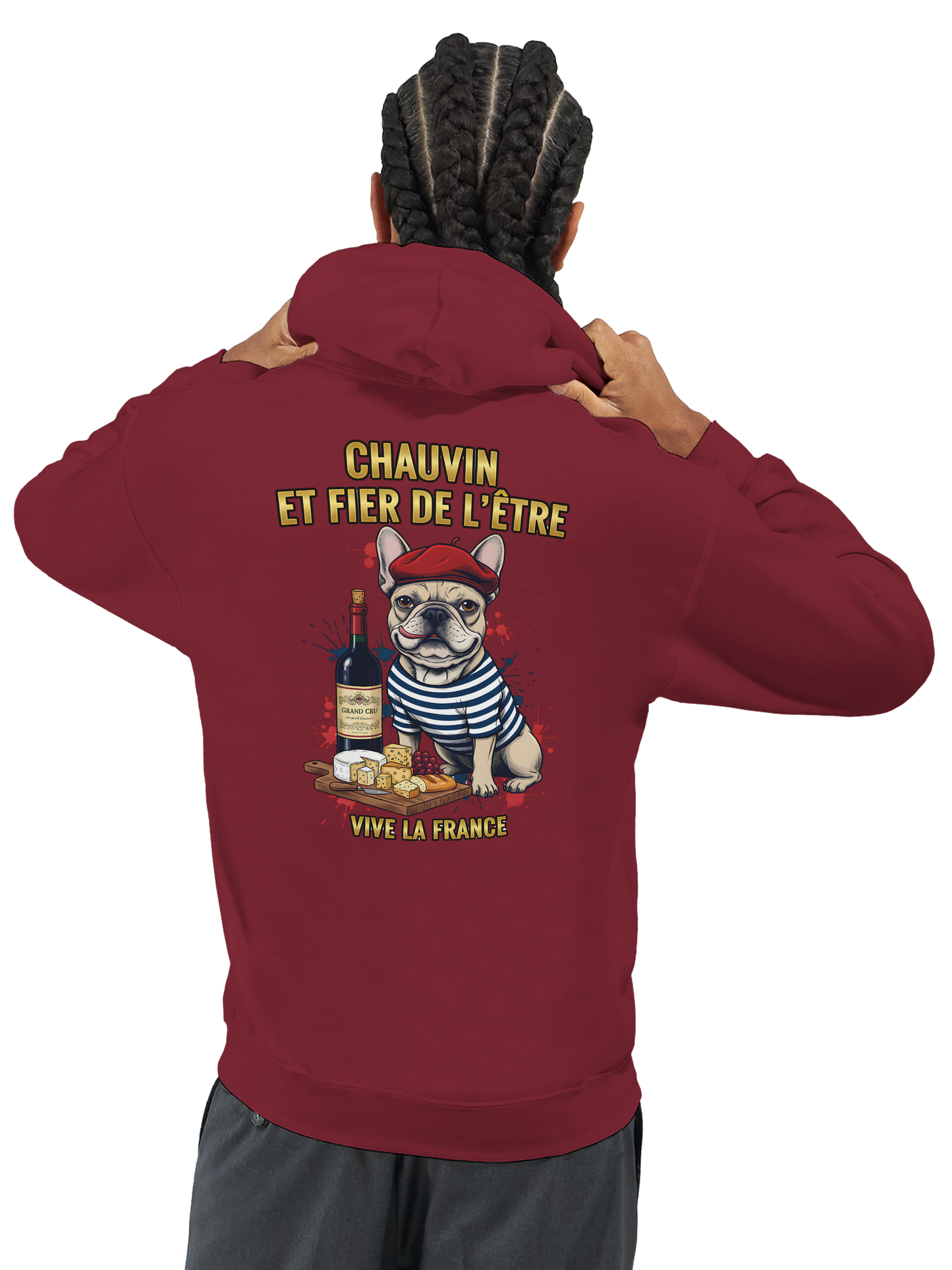 Sweat à Capuche Homme "Chauvin et Fier l'être" – Confort Premium et Design Patriotique