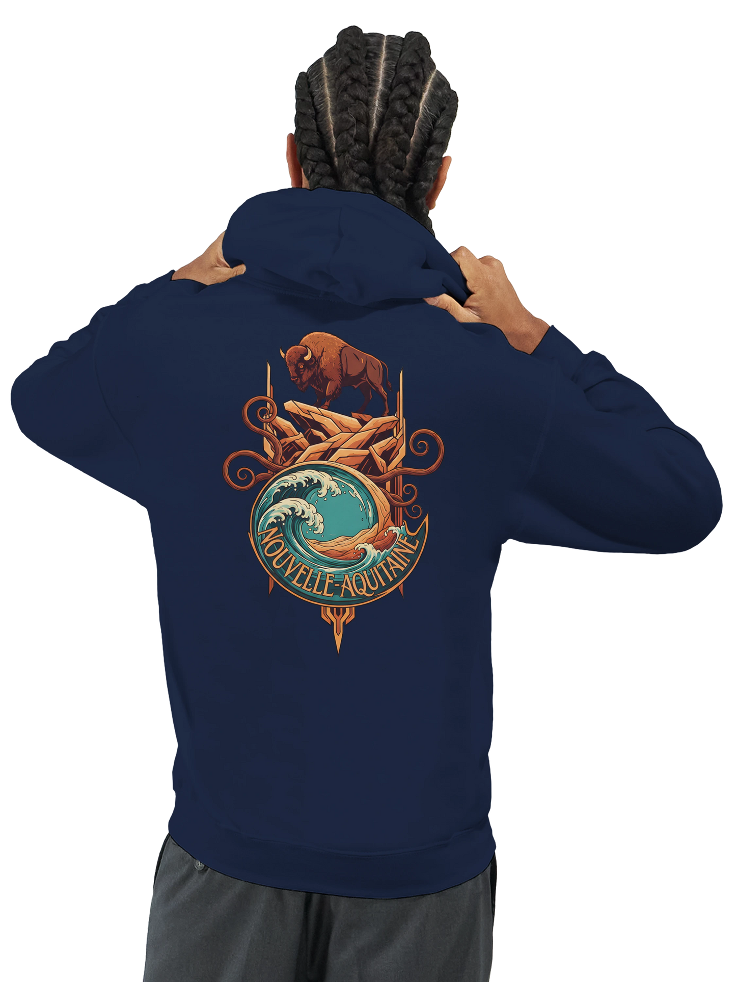 Sweat à capuche unisexe Nouvelle-Aquitaine - Hoodie premium en coton mélangé