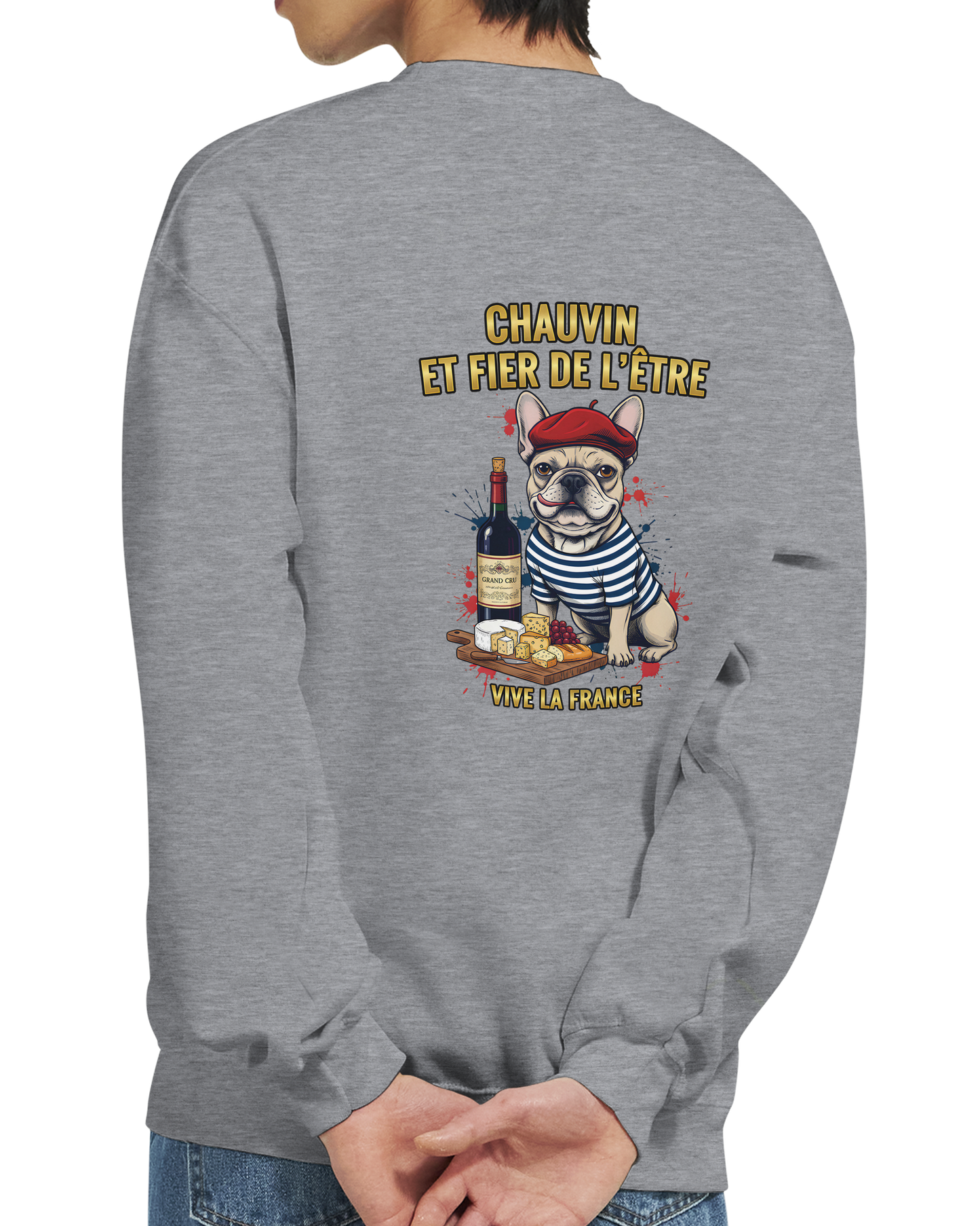 Sweat-shirt Chauvin et Fier de l'Être - Sweat à Col Rond Classique