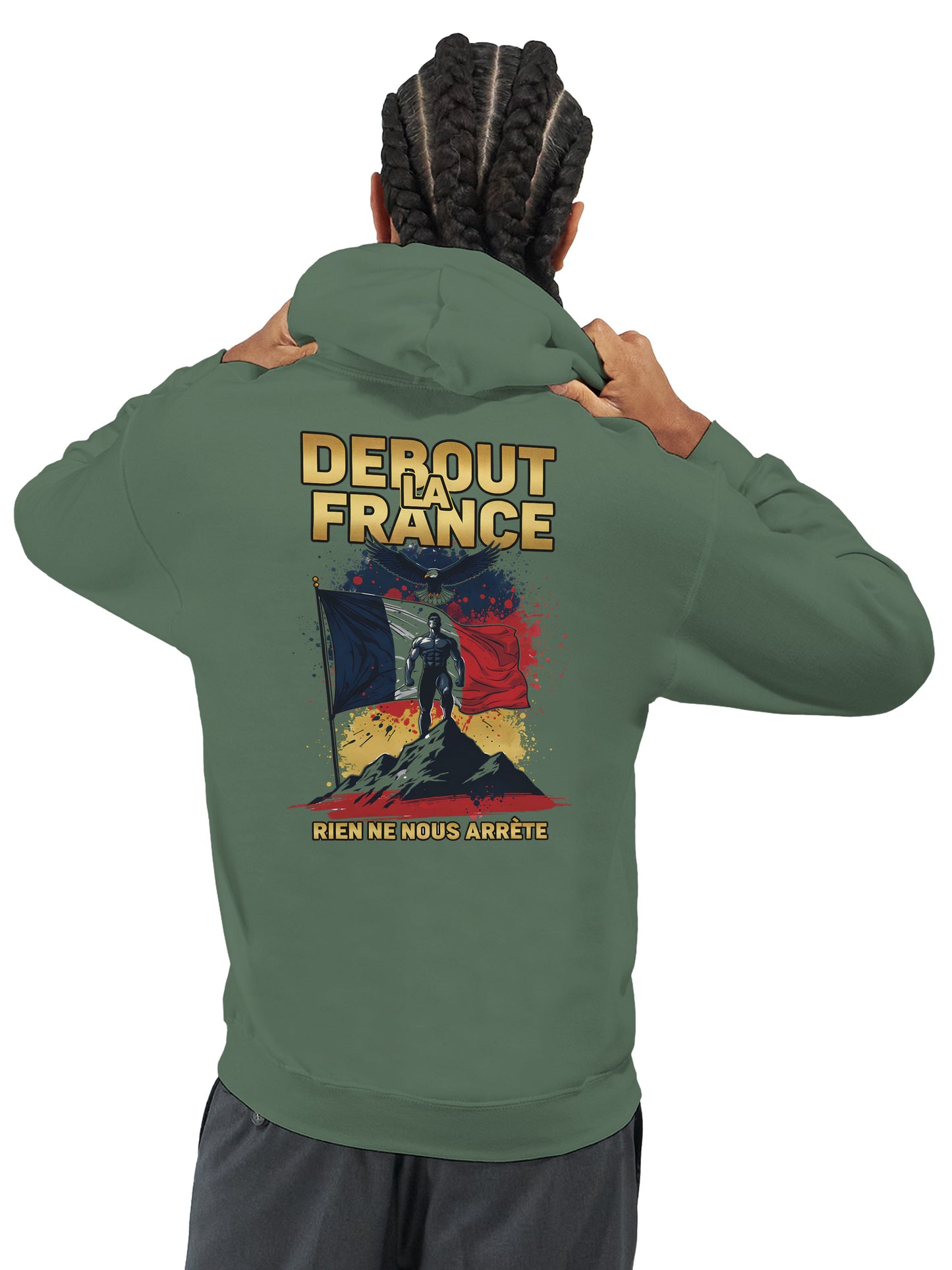 Sweat à capuche Debout la France pour homme – Hoodie premium en coton mélangé