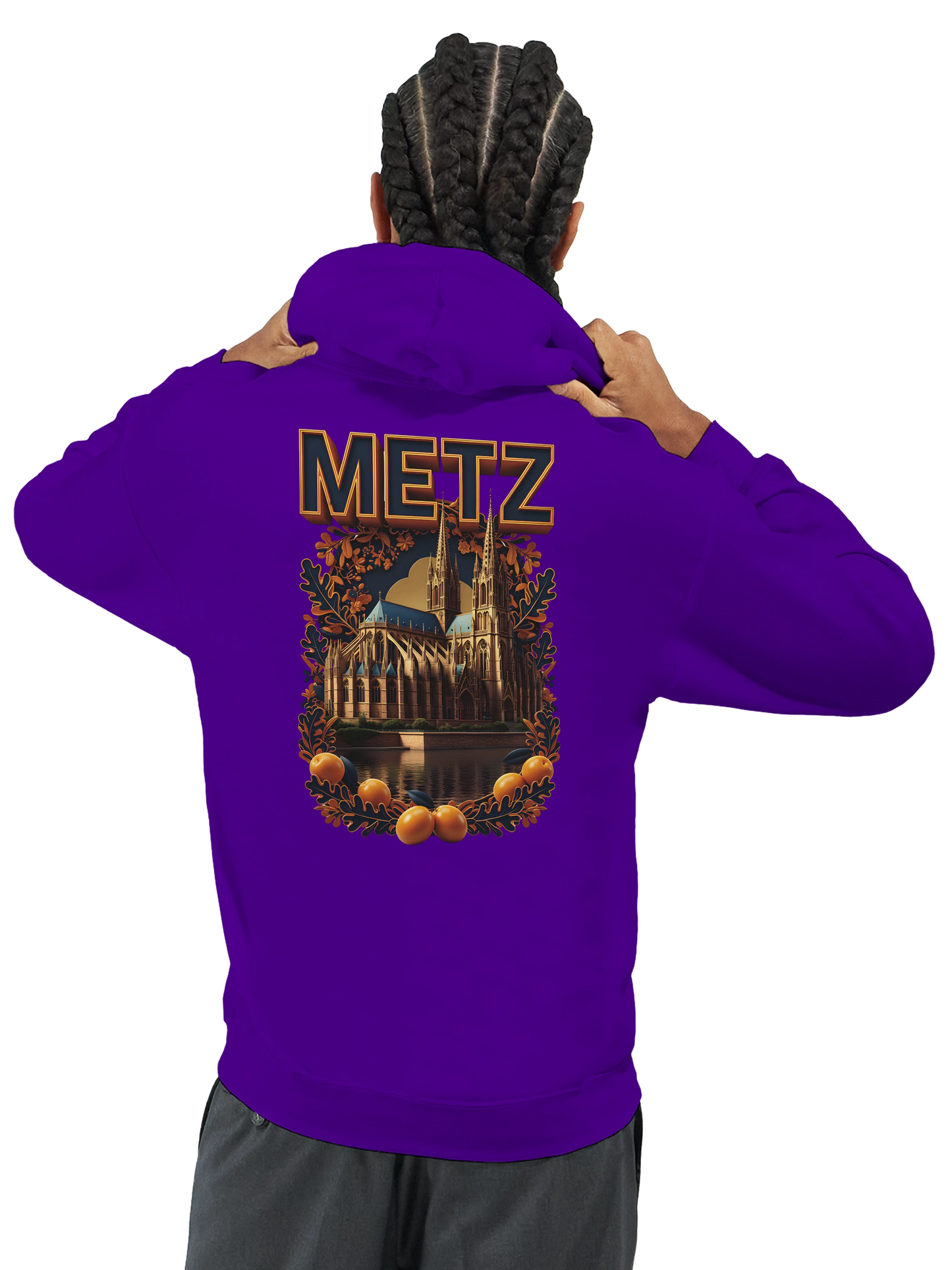 Sweat à capuche unisexe Metz - Ville de France - Design Premium