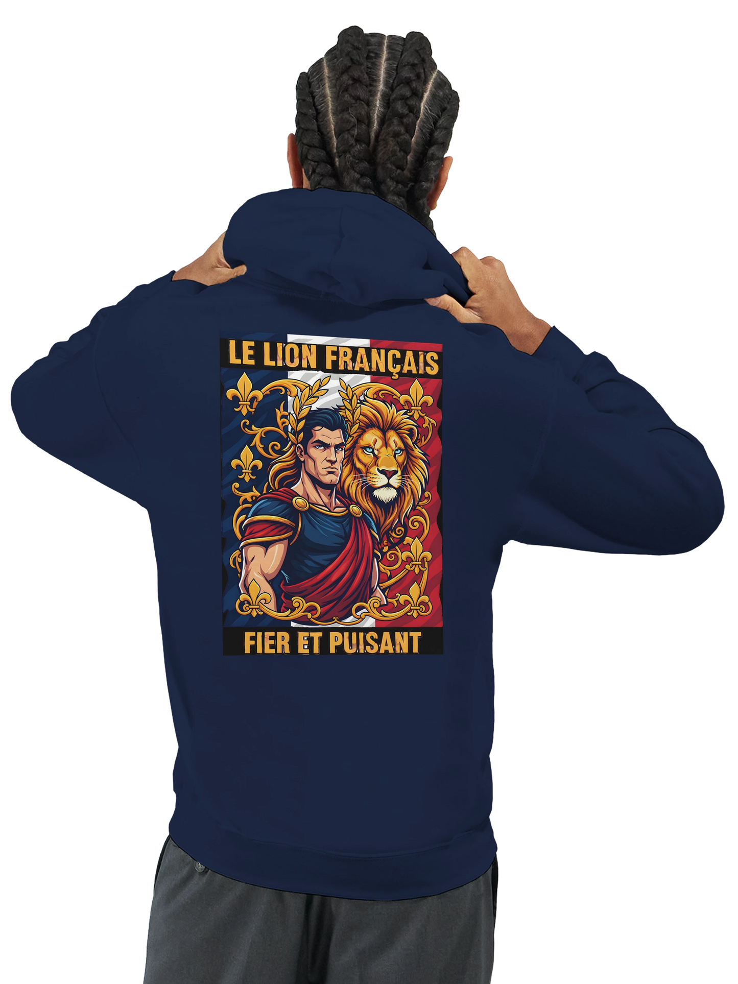 Sweat à capuche homme motif Lion Fort – Hoodie épais et confortable