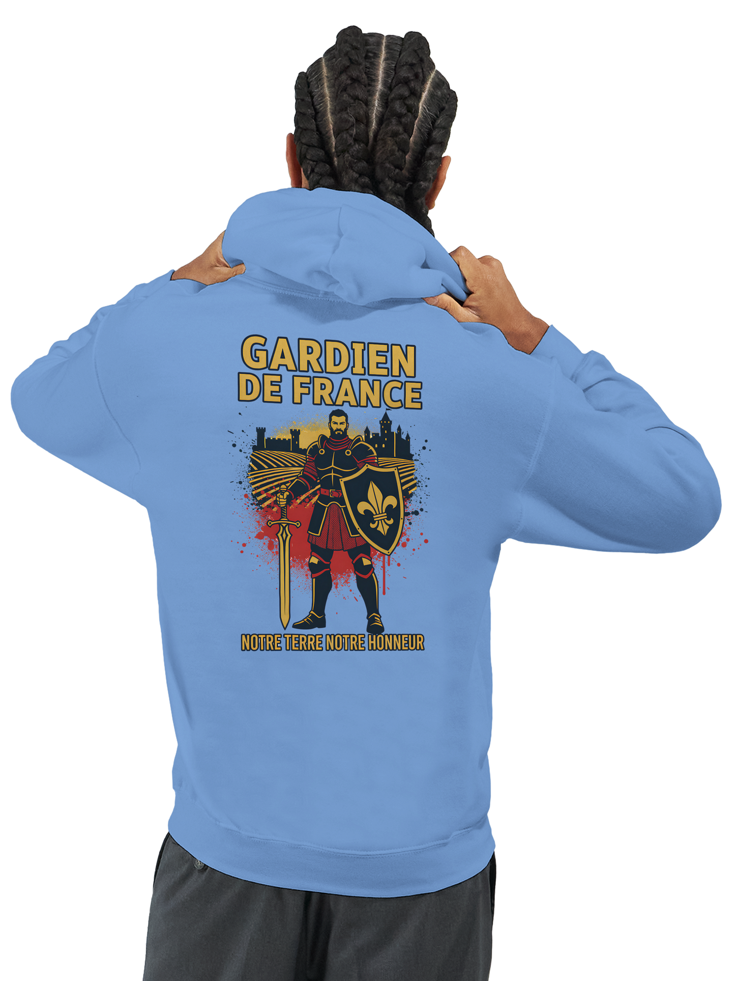 Sweat à capuche Gardien de France pour homme – Hoodie premium en coton mélangé