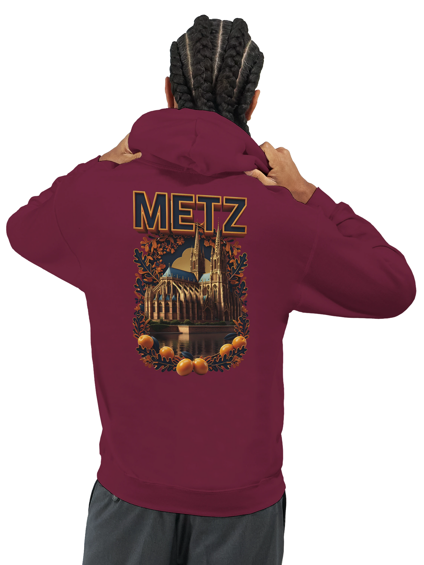 Sweat à capuche unisexe Metz - Ville de France - Design Premium