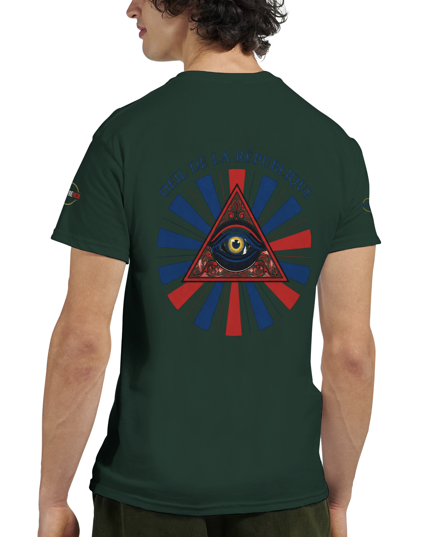 T-shirt Homme Œil de la République - Coton Épais à Coupe Classique