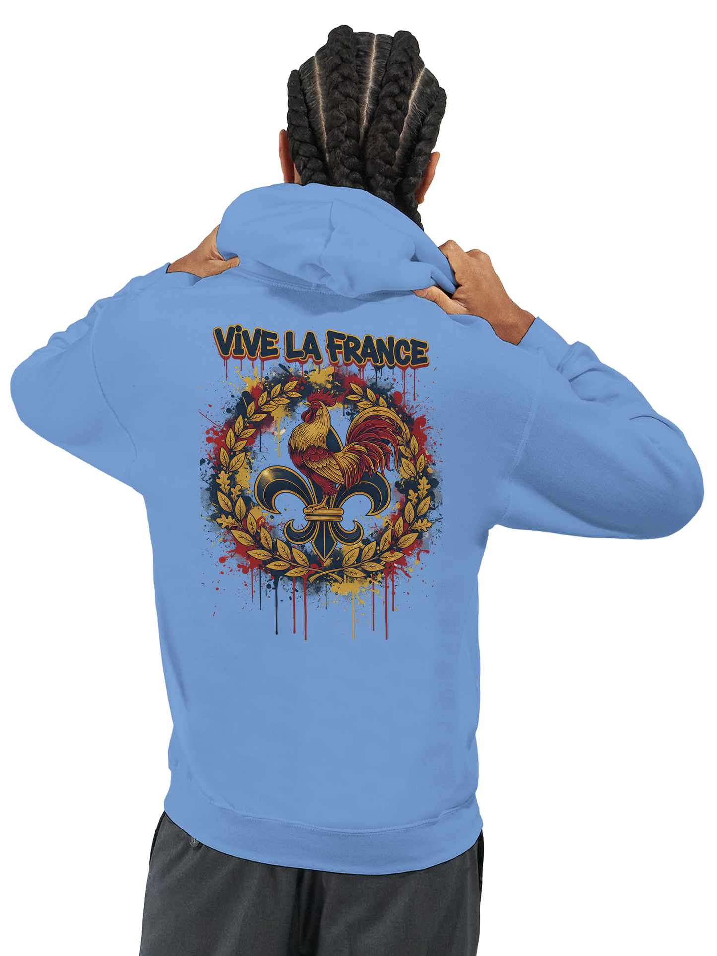 Sweat à Capuche Homme Vive la France – Confort et Style Tricolore