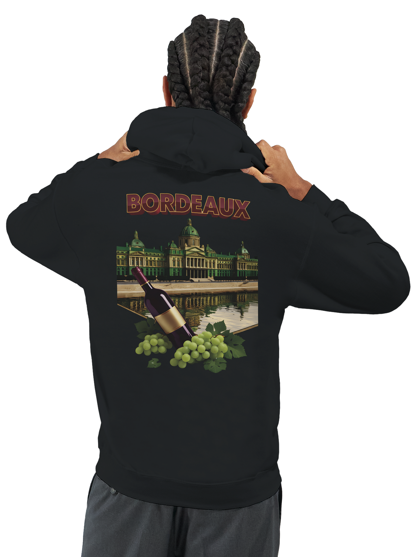 Sweat à capuche unisexe bordeaux Ville de France - Confort premium