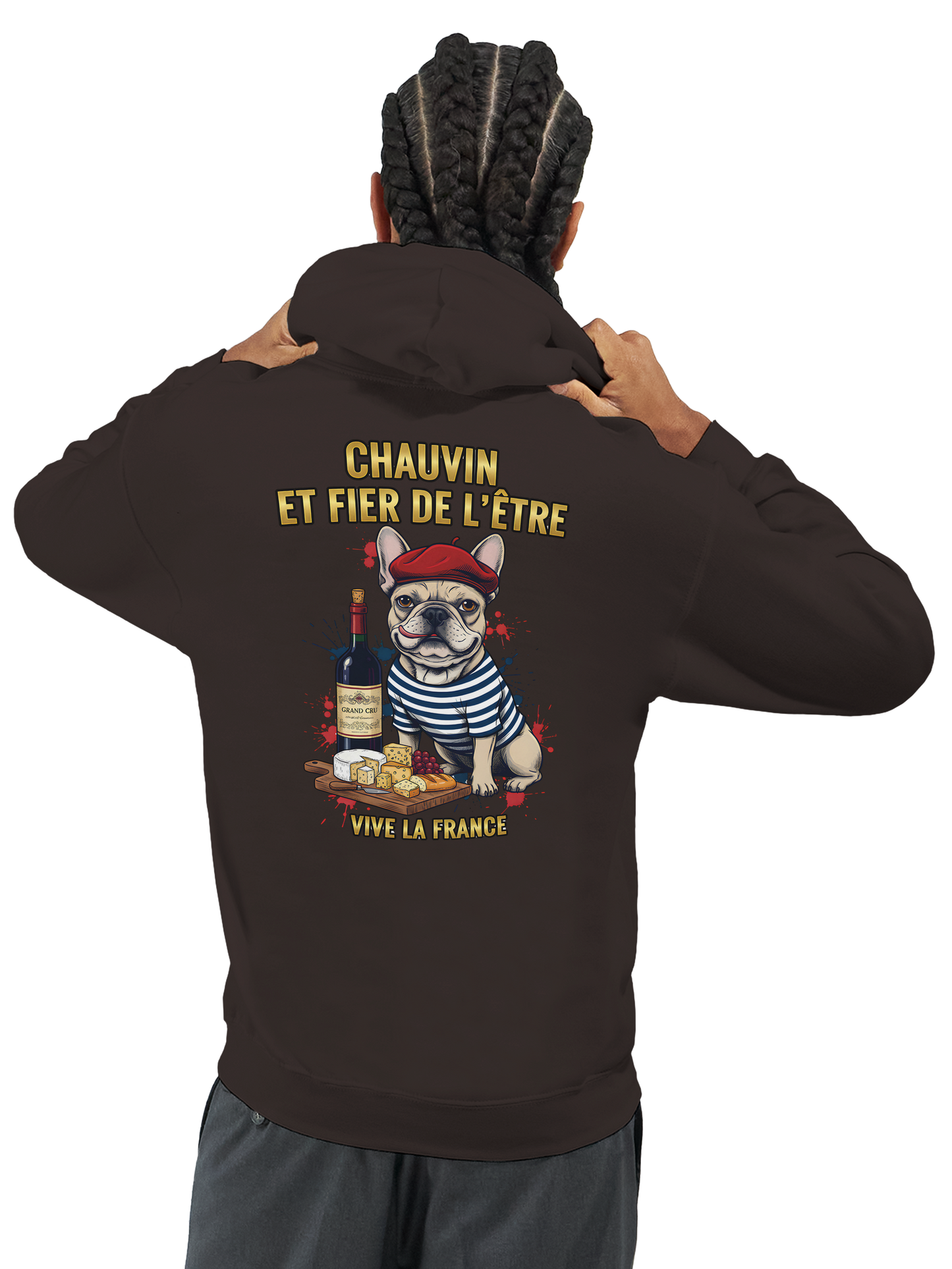 Sweat à Capuche Homme "Chauvin et Fier l'être" – Confort Premium et Design Patriotique