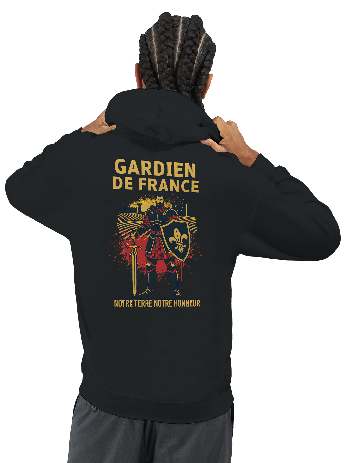 Sweat à capuche Gardien de France pour homme – Hoodie premium en coton mélangé